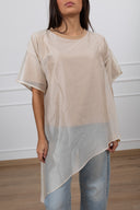T-shirt in lyocell con fondo asimmetrico ViCOLO