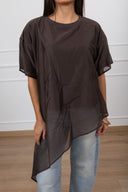 T-shirt in lyocell con fondo asimmetrico ViCOLO