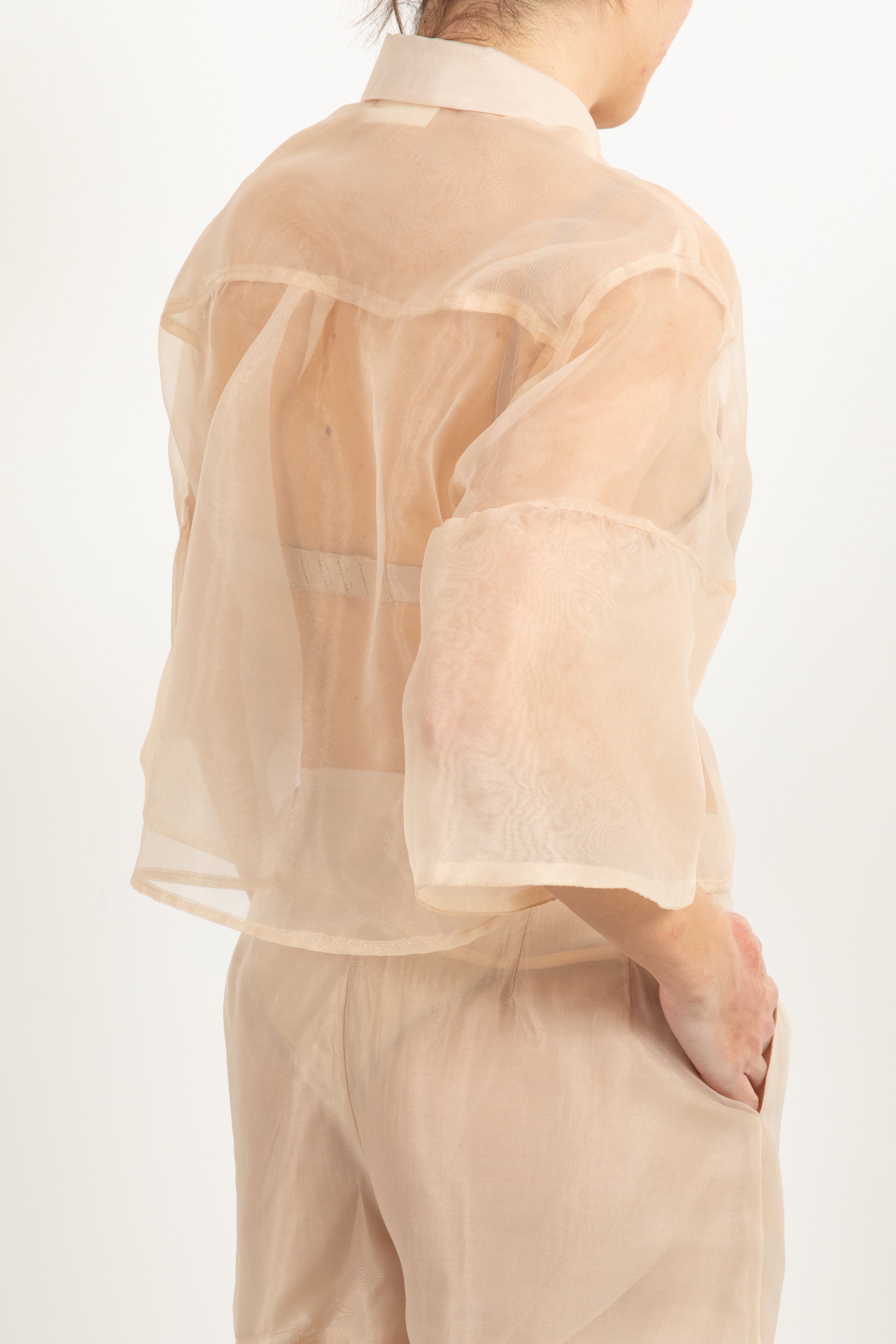 Camicia cropped in organza ViCOLO