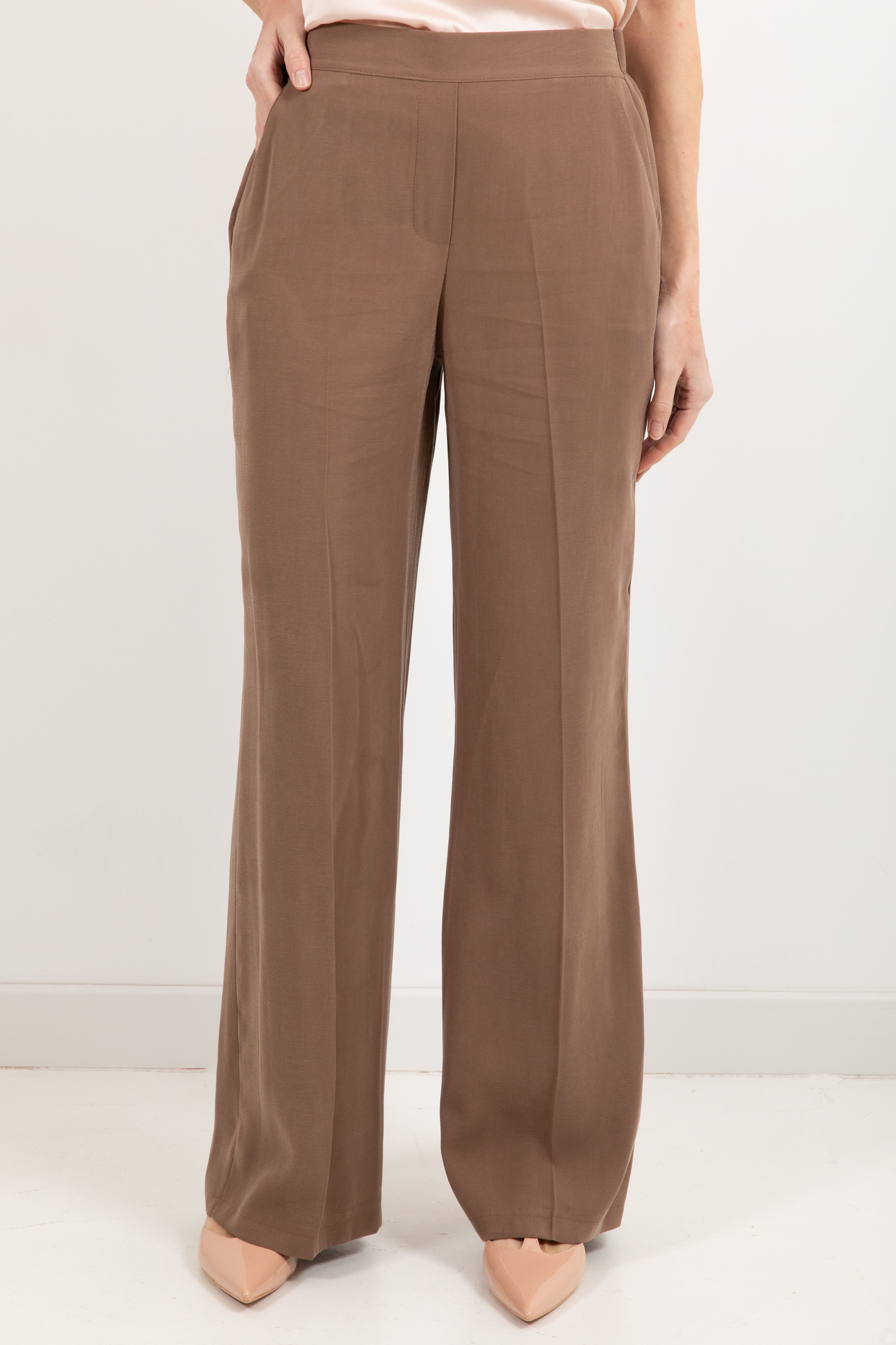 Coordinato tessuto fluido maxi gilet e pantalone con elastico sul retro Susy Mix