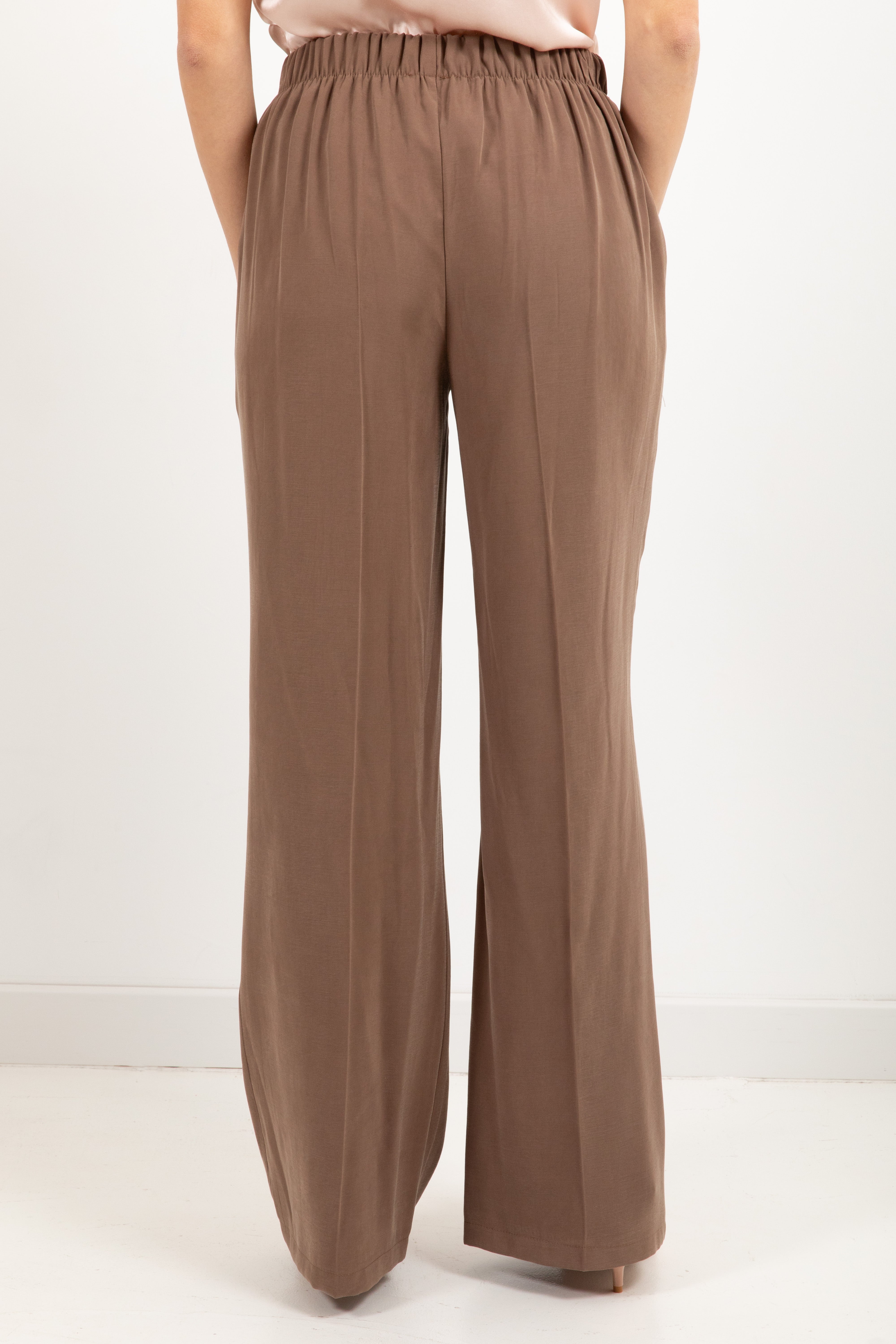 Coordinato tessuto fluido maxi gilet e pantalone con elastico sul retro Susy Mix