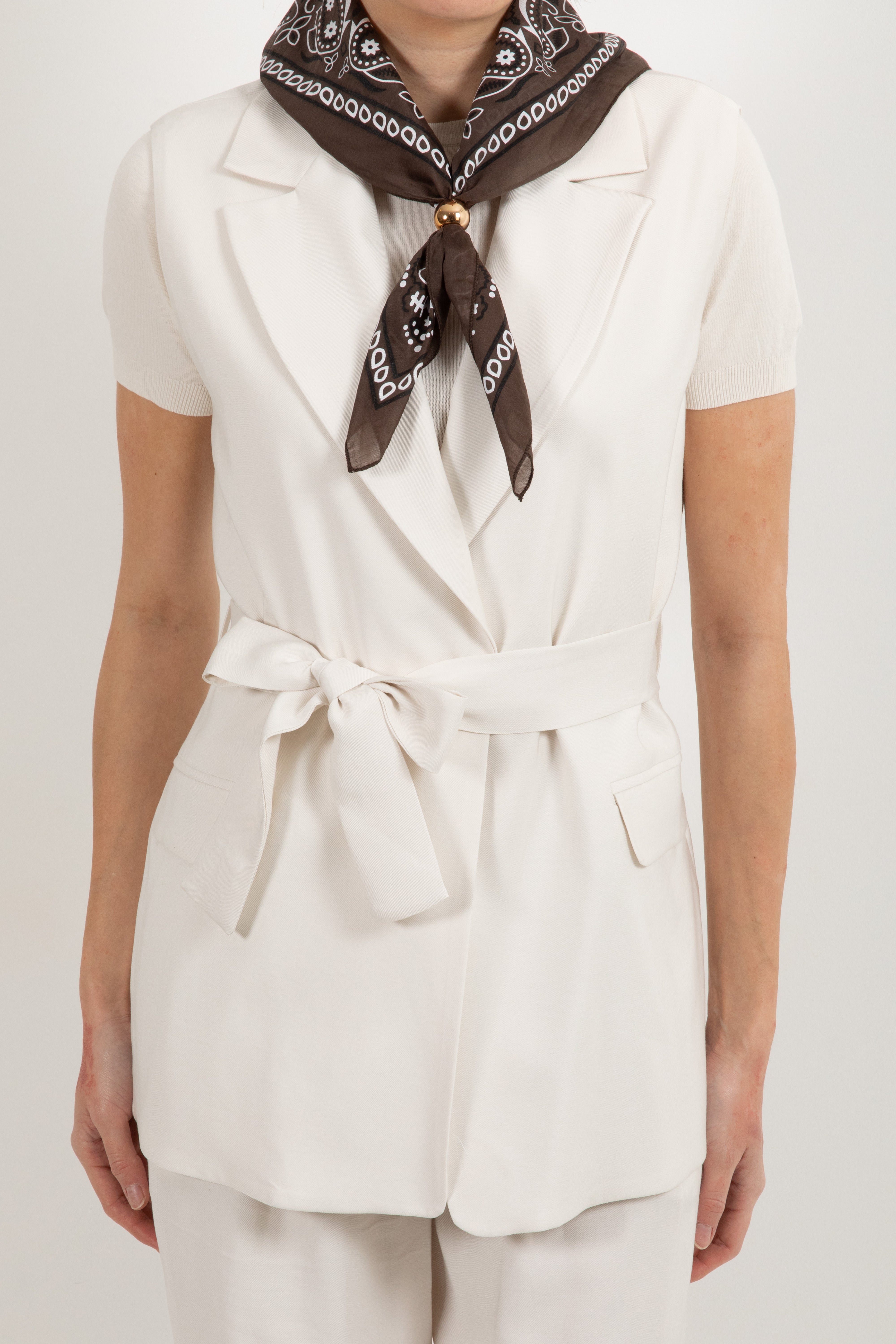 Maxi-gilet tessuto fluido con fusciacca e foulard bandana Tensione IN