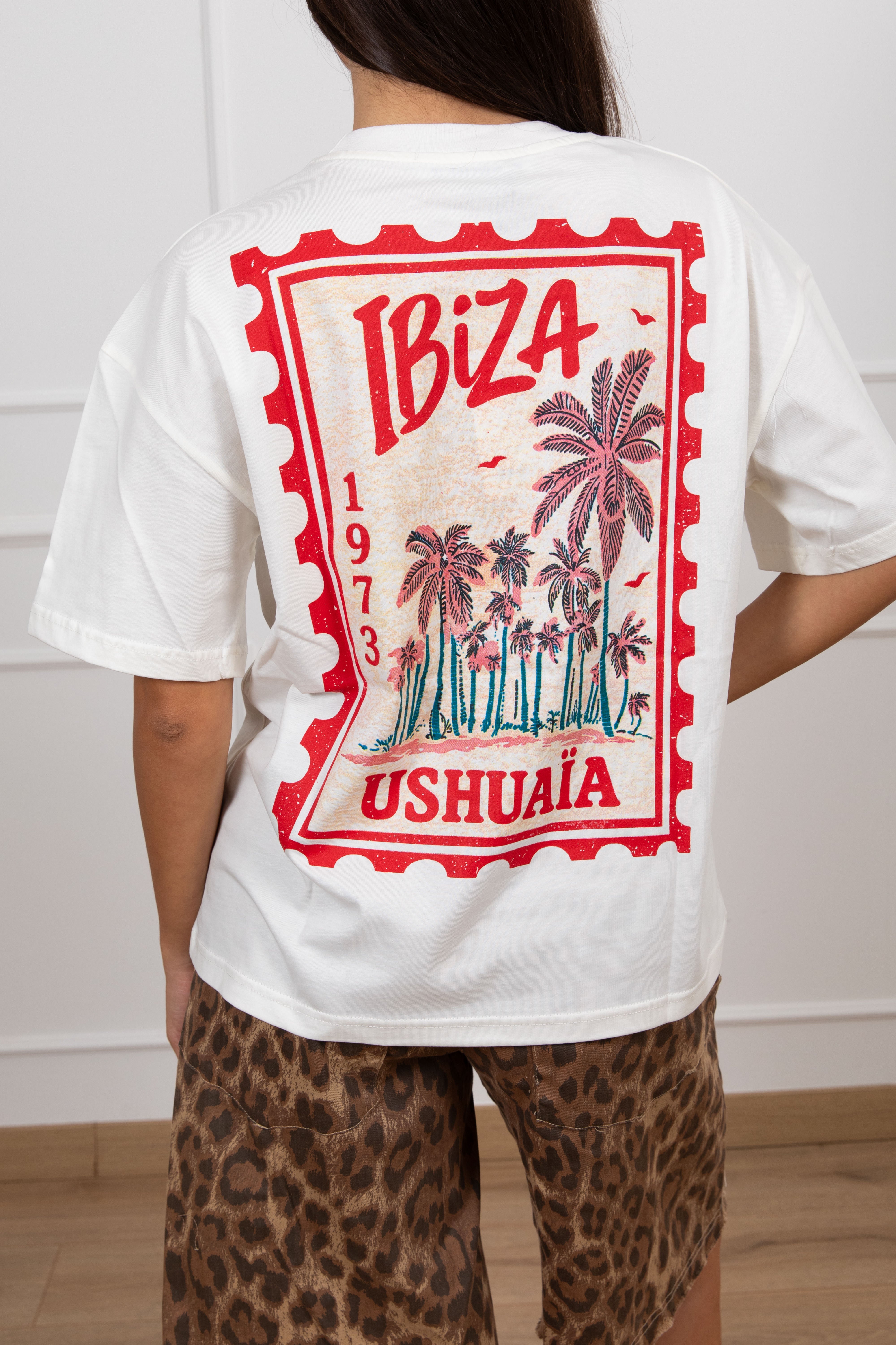 T-shirt over-size stampa sul retro "Ibiza" Haveone