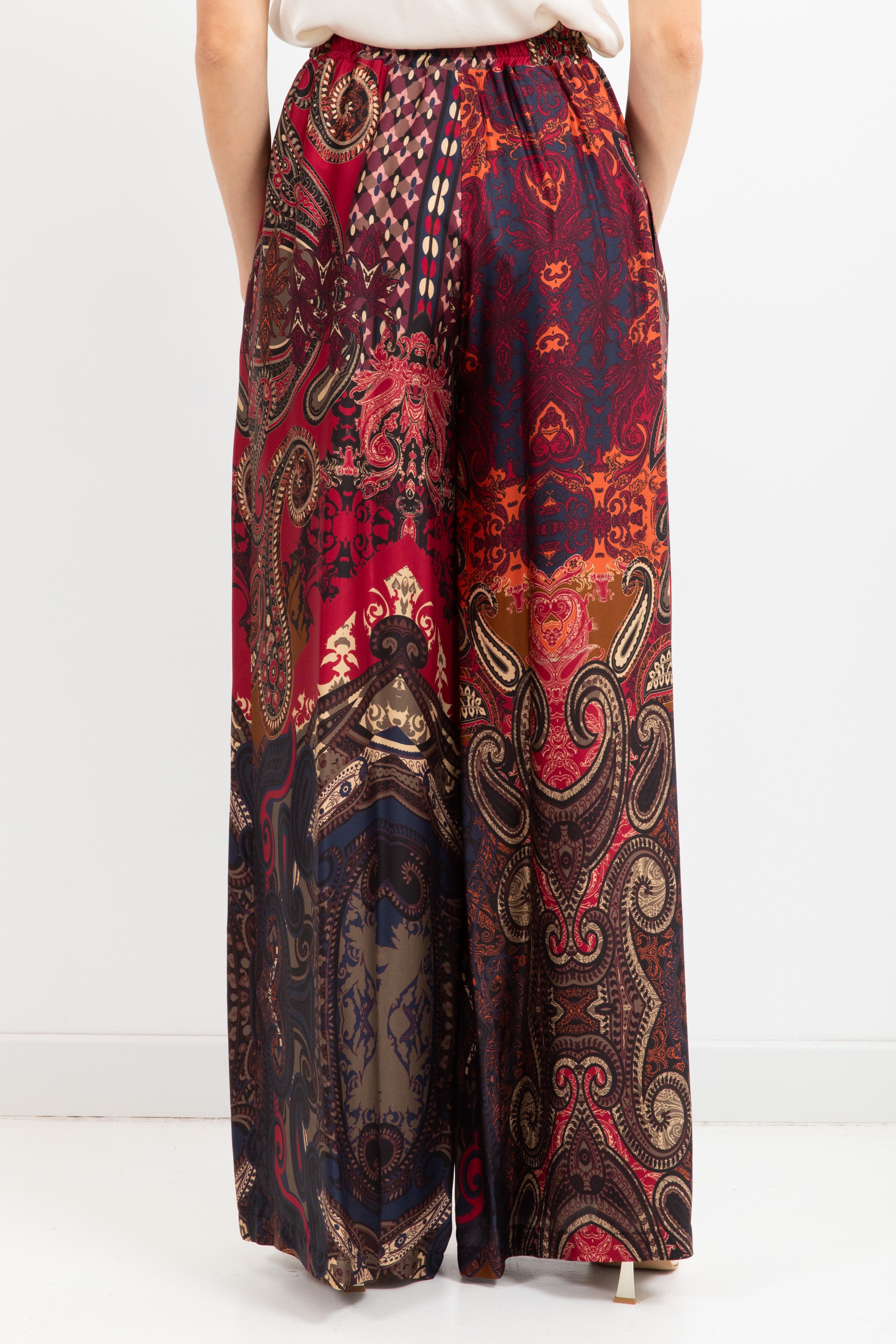 Pantalone gamba ampia fantasia paisley Dixie