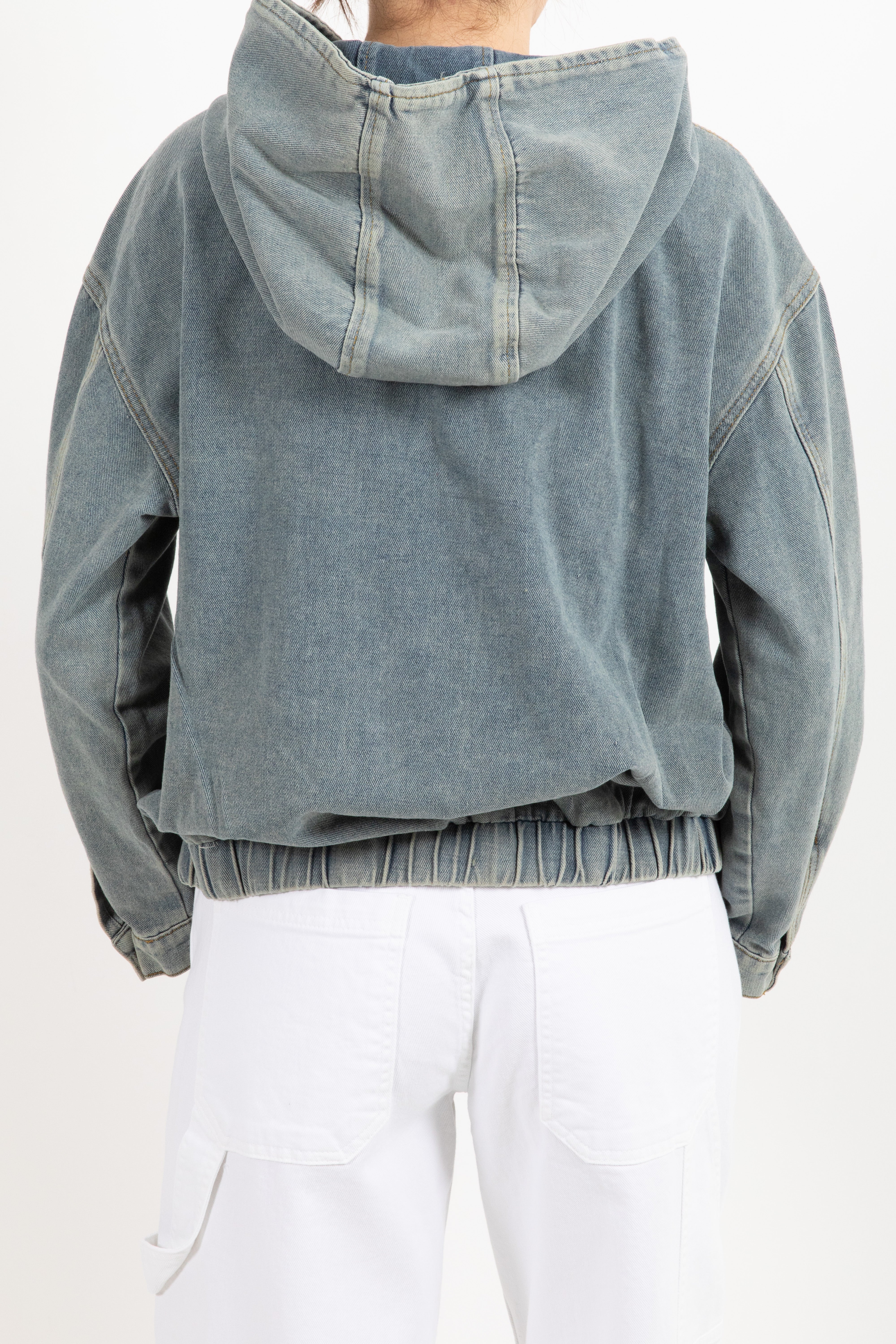 Bomber in jeans con cappuccio Susy Mix