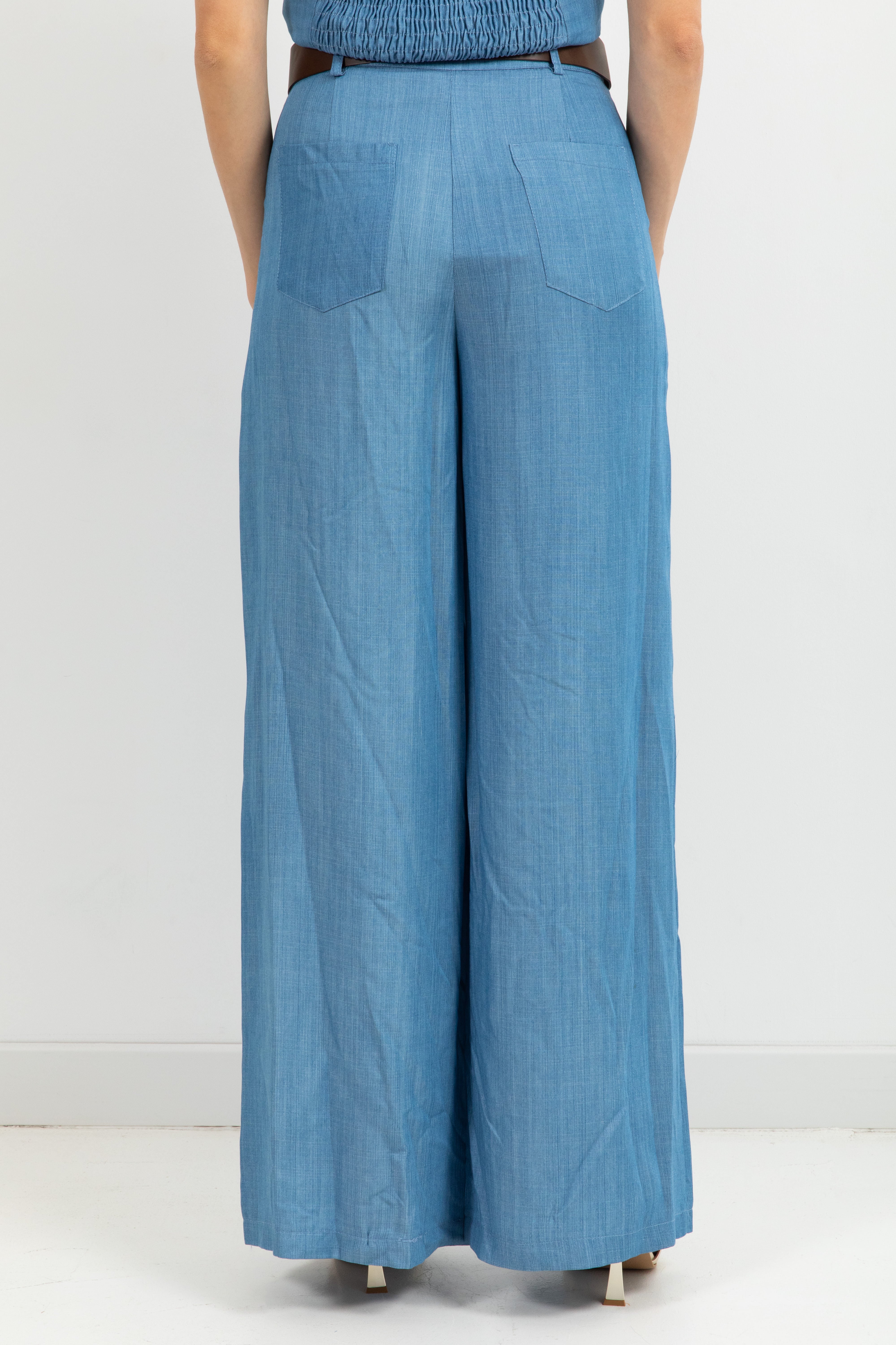 Pantalone a palazzo in chambrix Tensione IN