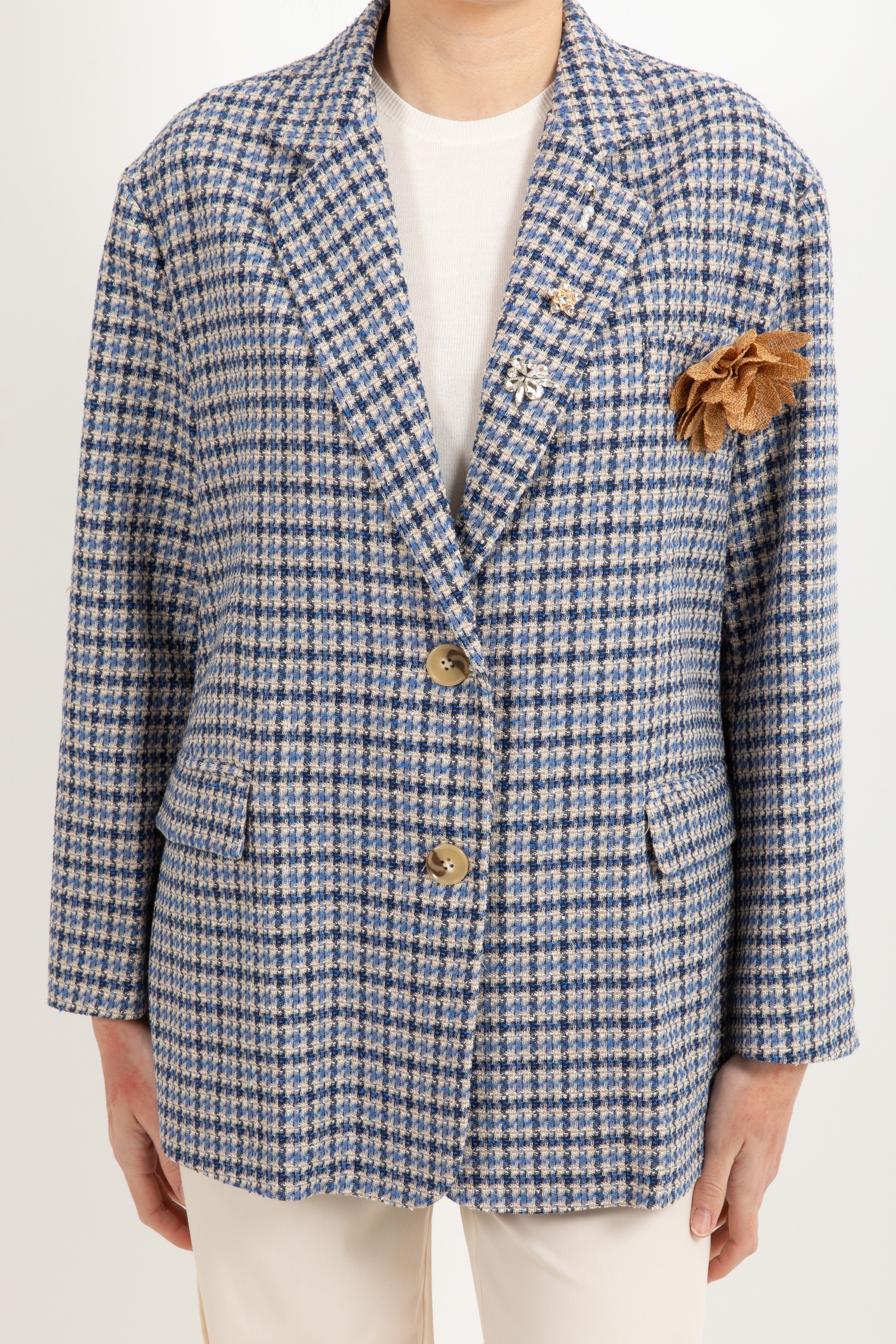 Giacca in tweed con spille Dixie