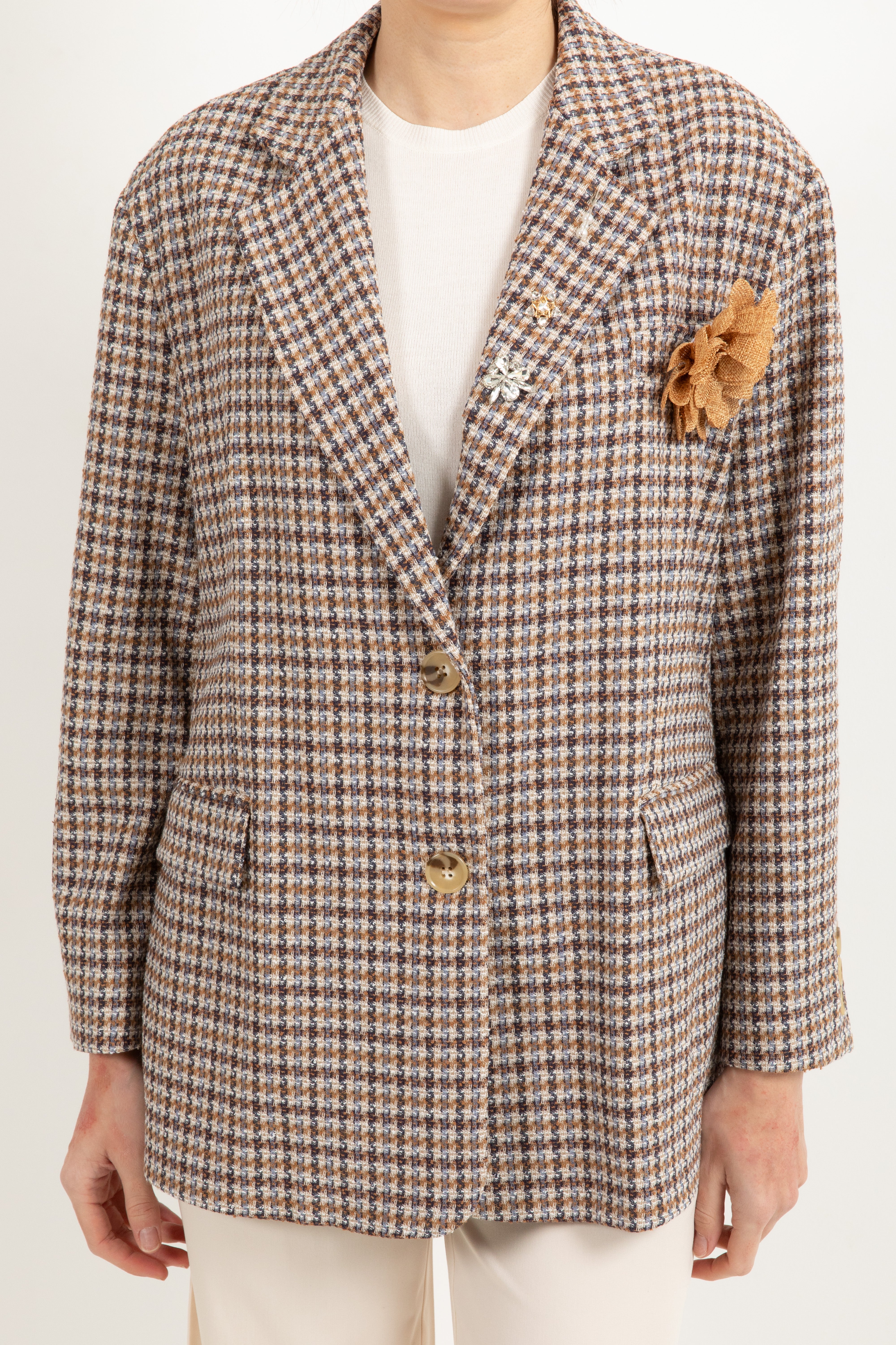 Giacca in tweed con spille Dixie