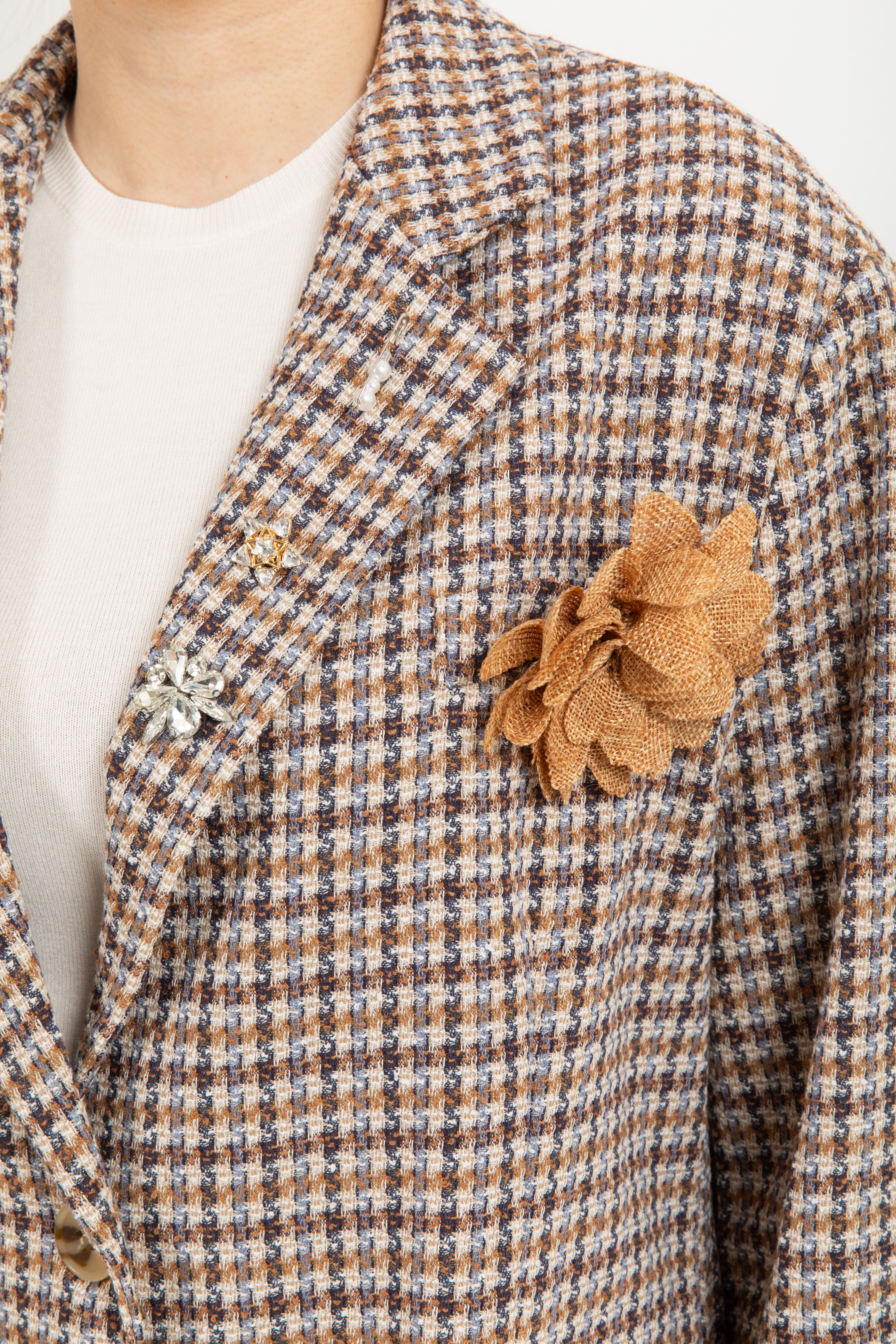 Giacca in tweed con spille Dixie