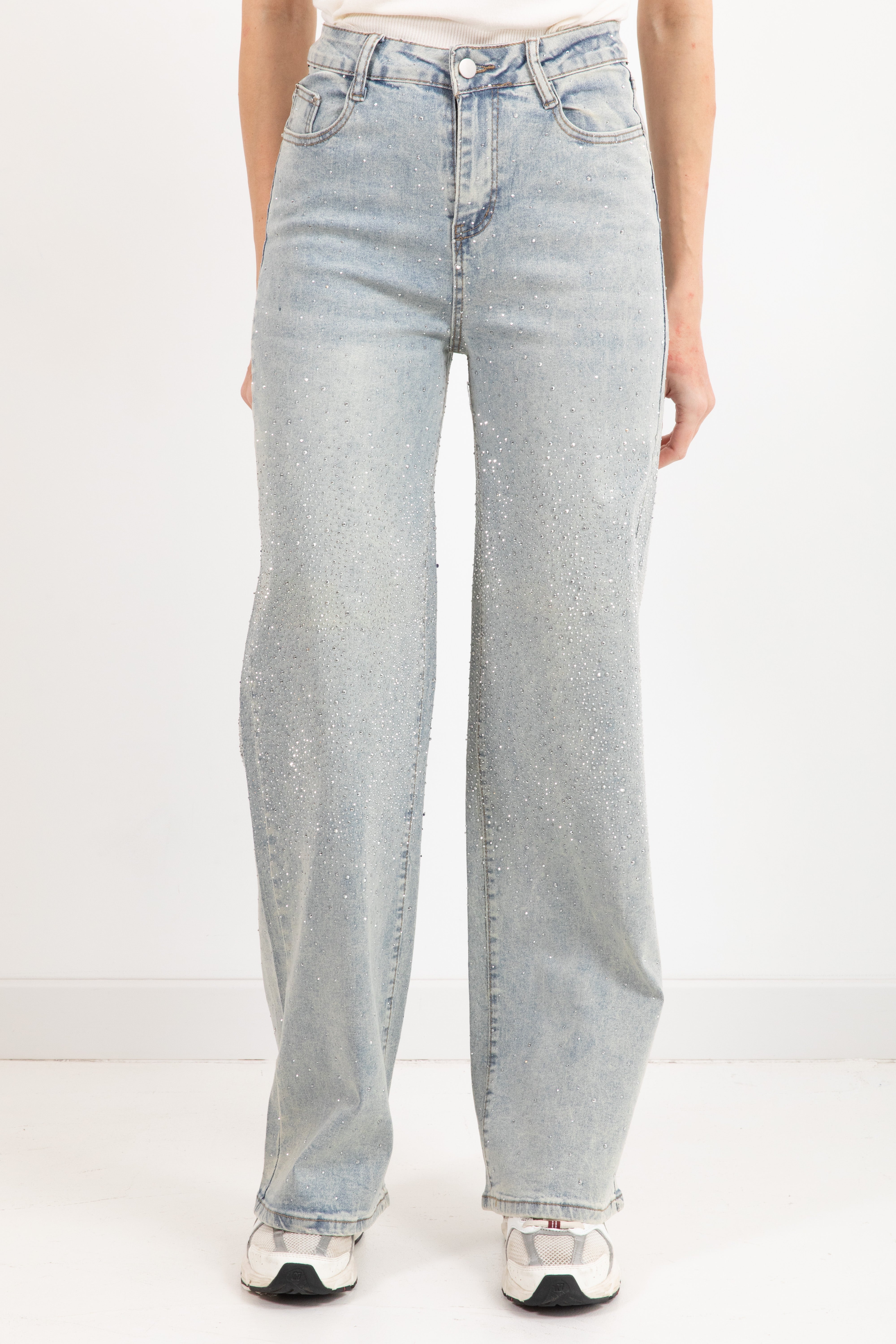 Jeans a palazzo con strass Susy Mix