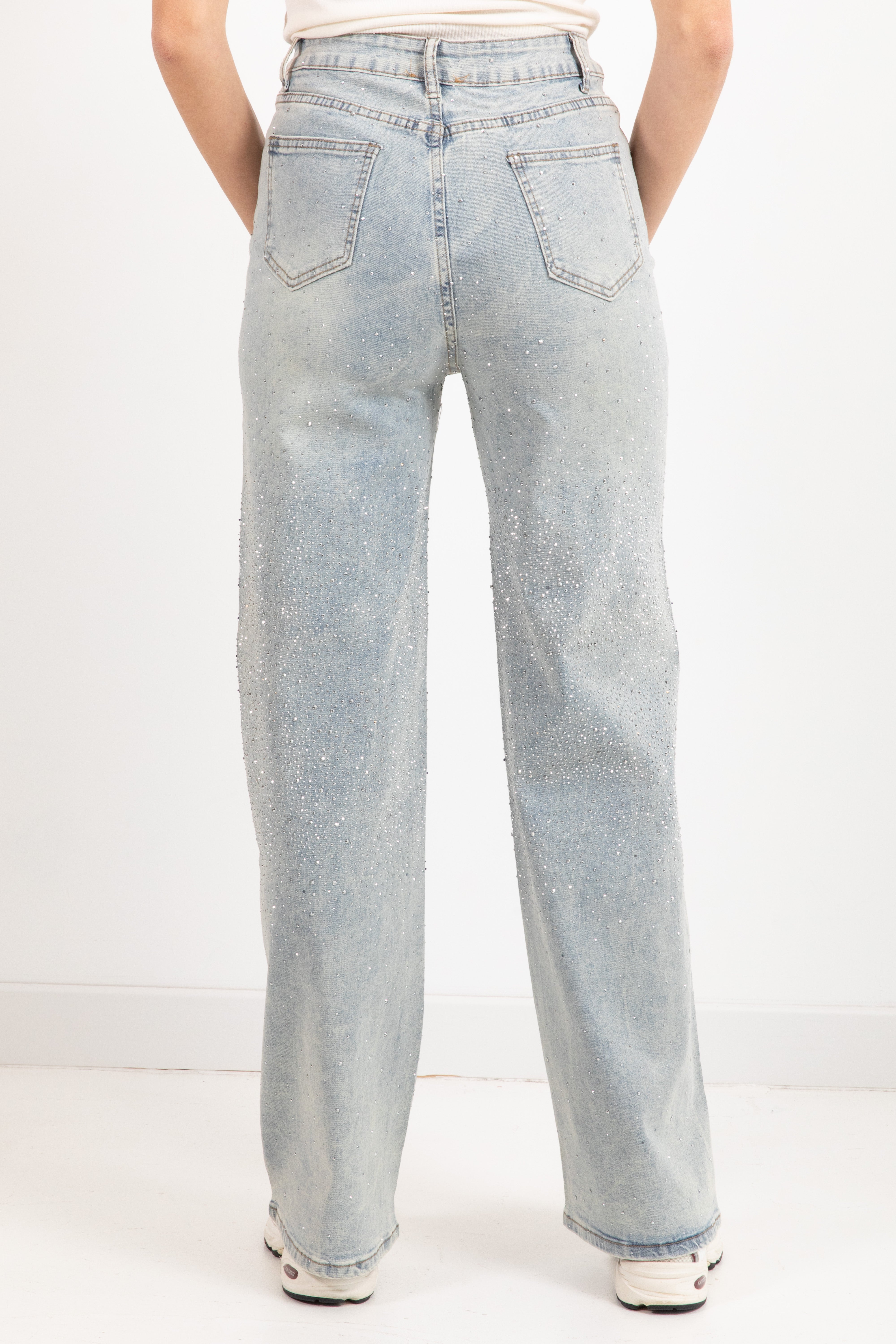 Jeans a palazzo con strass Susy Mix