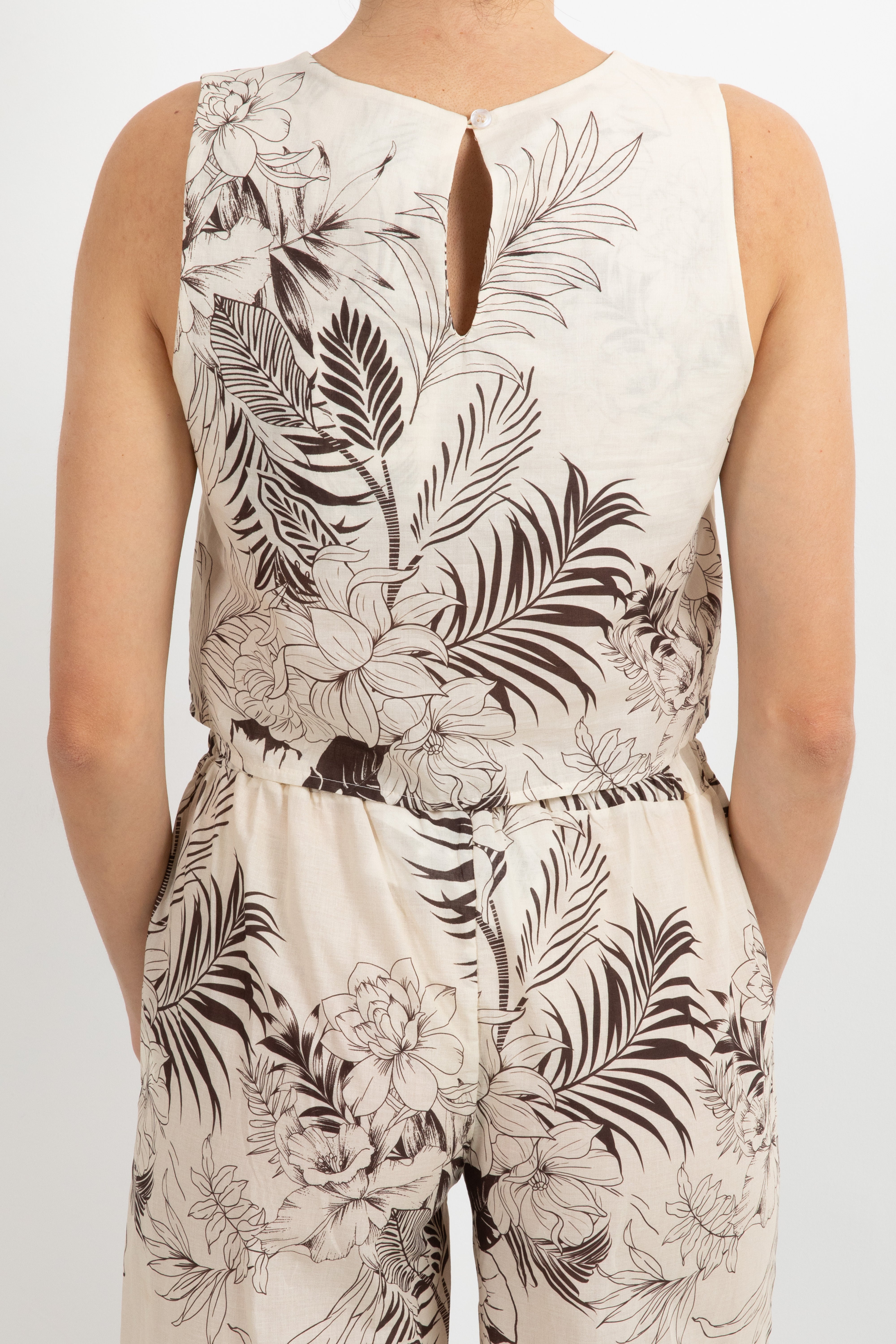 Top in cotone fantasia foliage moro Susy Mix