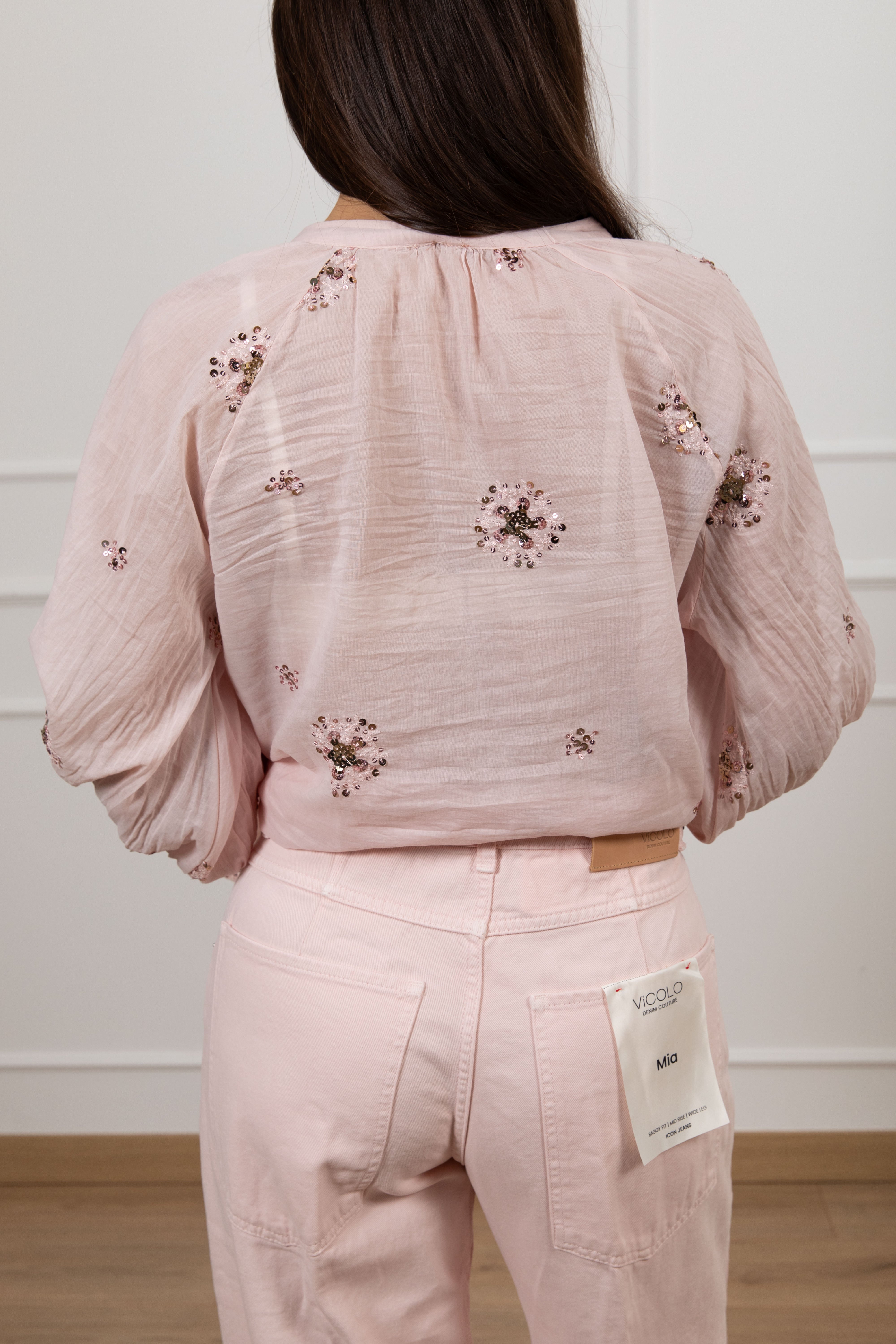 Camicia con ricamo paillettes Tensione IN