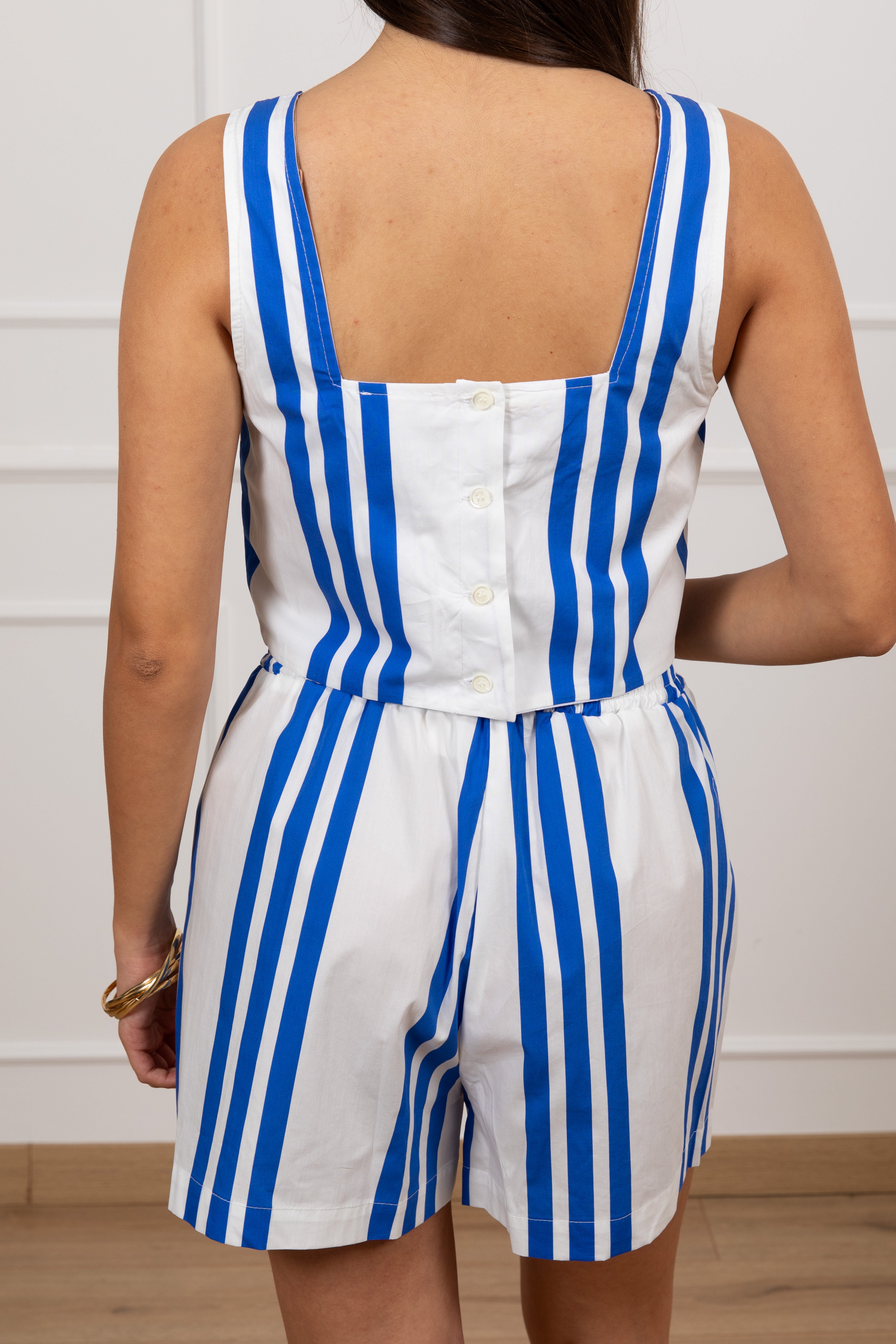 Top a righe alternate bluette ViCOLO