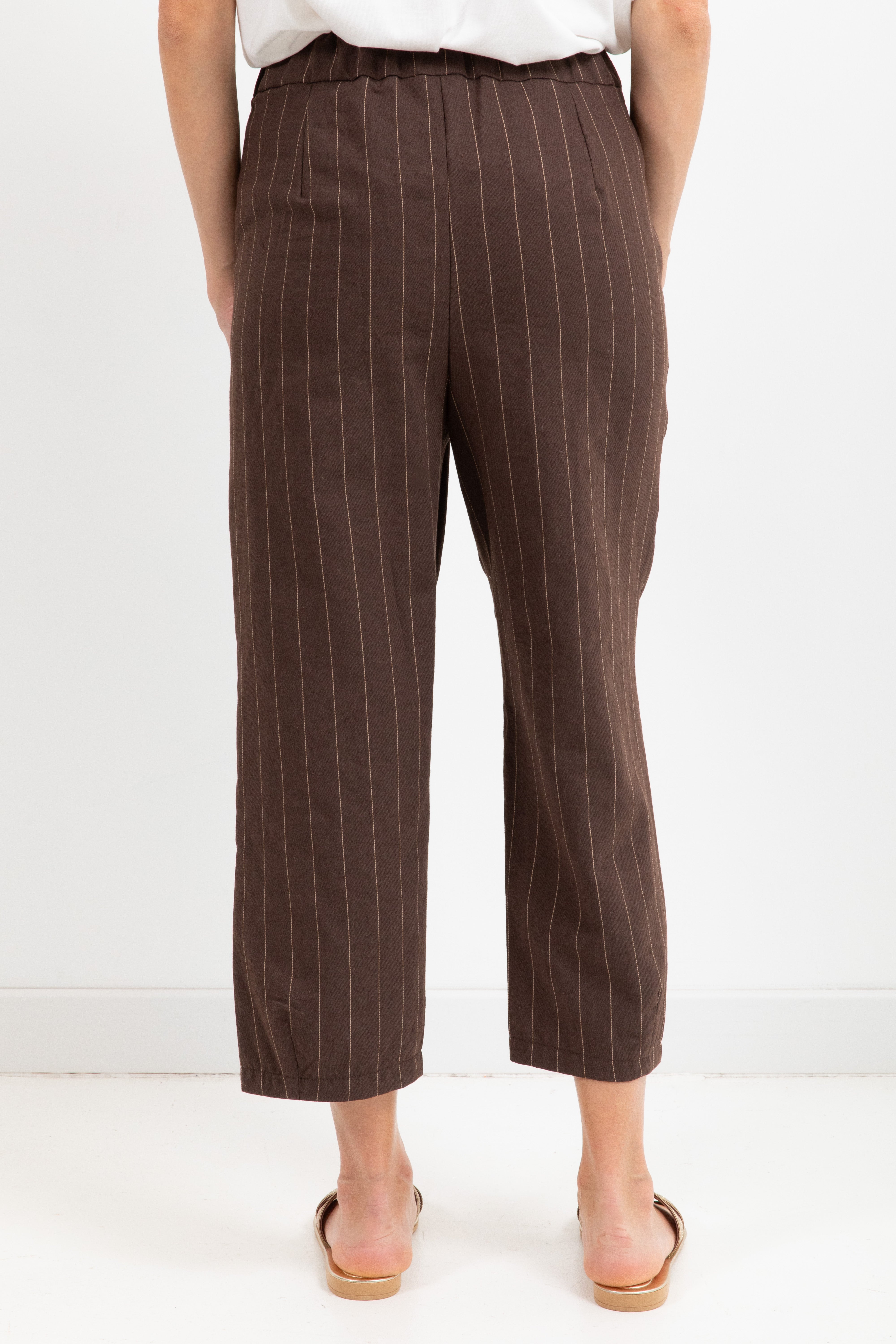 Pantalone carrot-fit gessato Susy Mix
