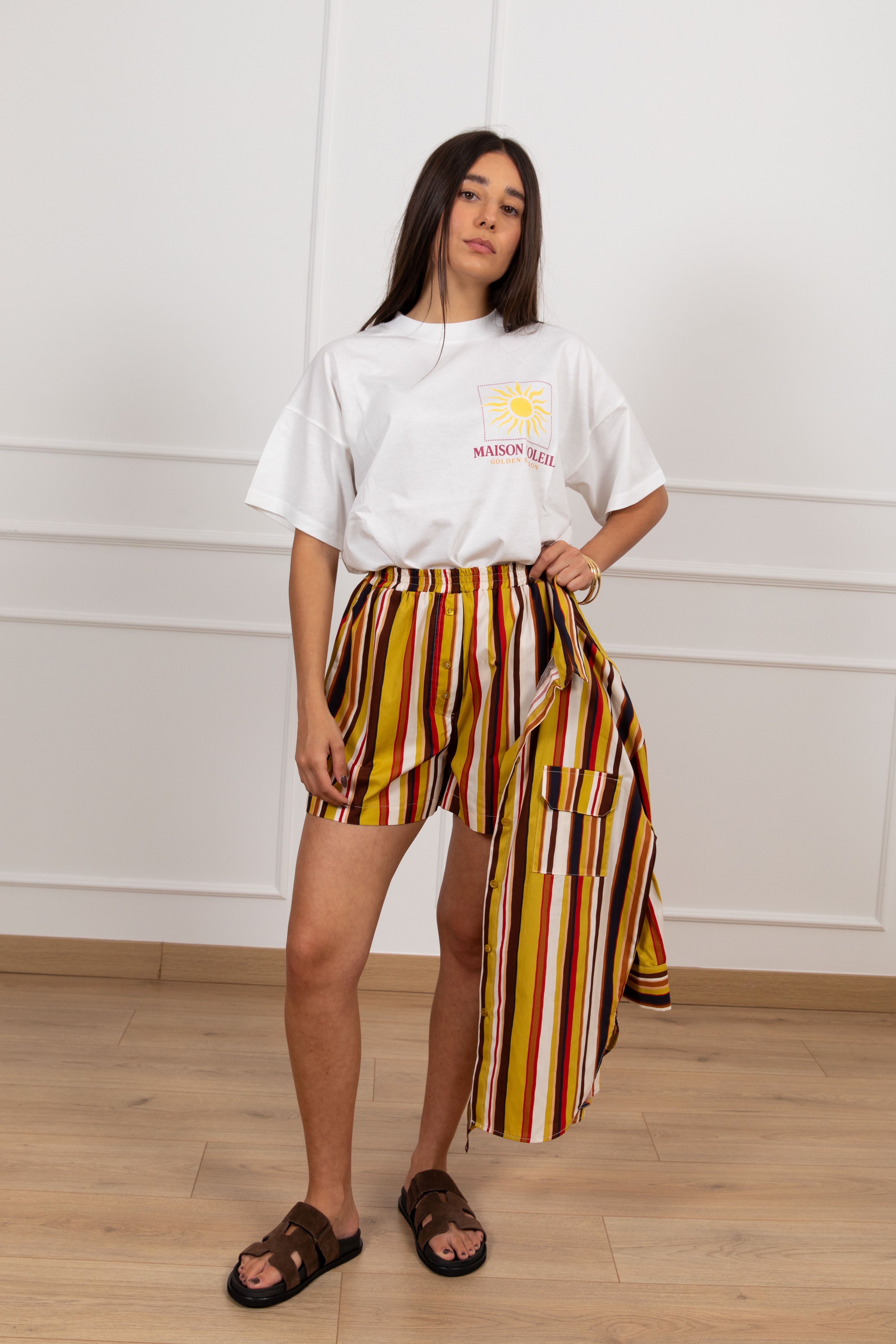 Shorts boxer a righe alternate multicolor ViCOLO
