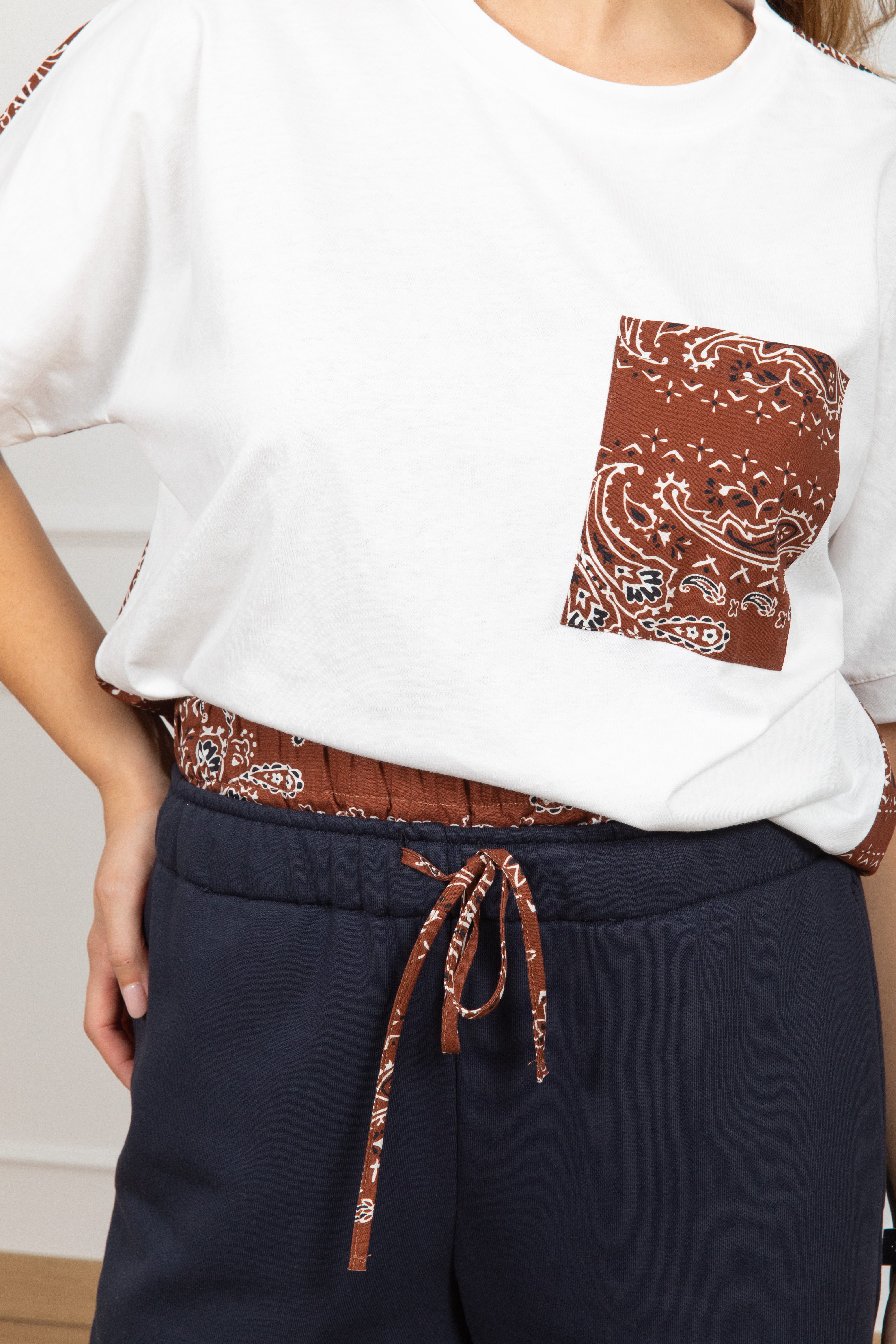 Pantalone blu in felpa boxer bandana ViCOLO X GLAM