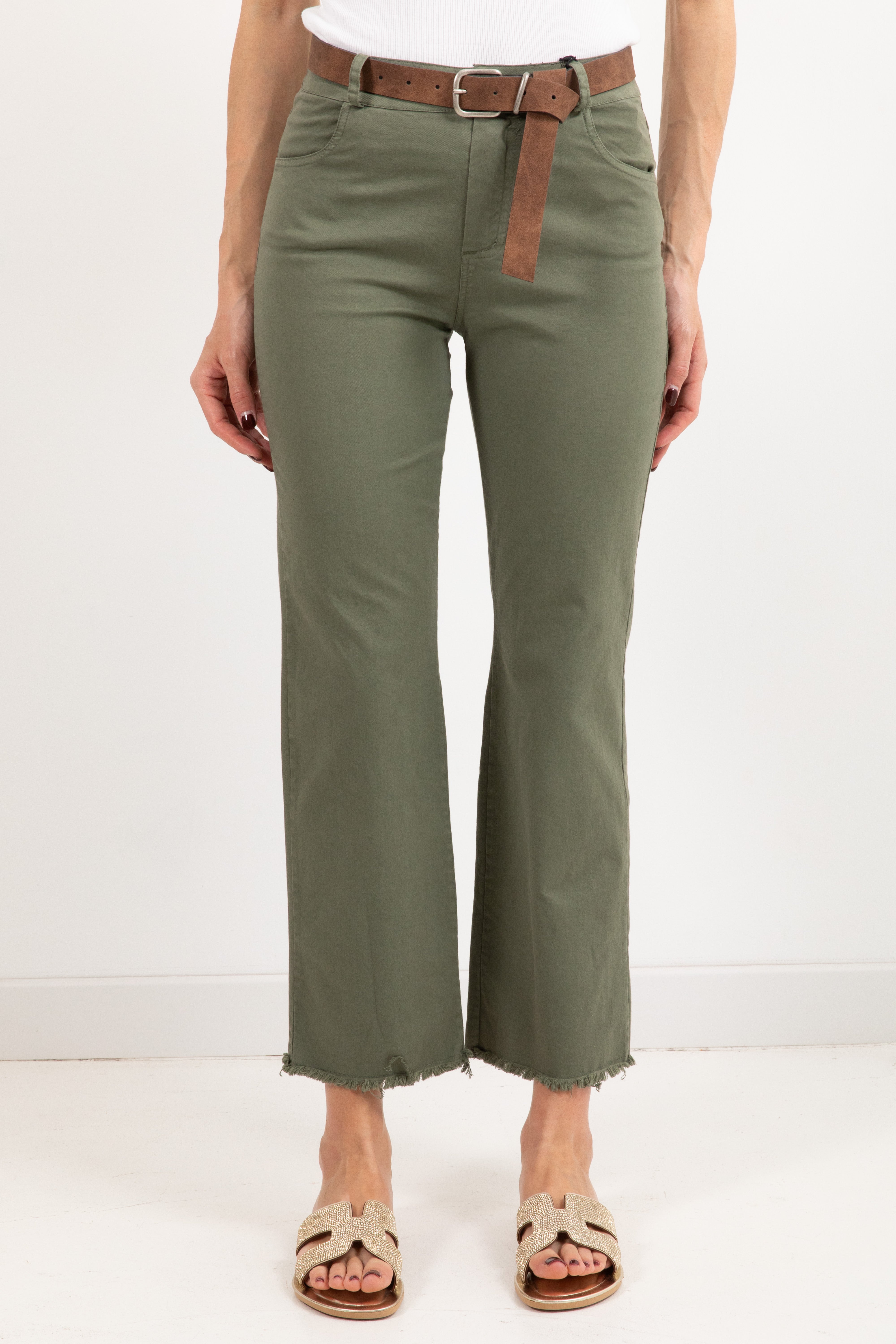 Pantalone sfrangiato a sigaretta in cotone Tensione IN