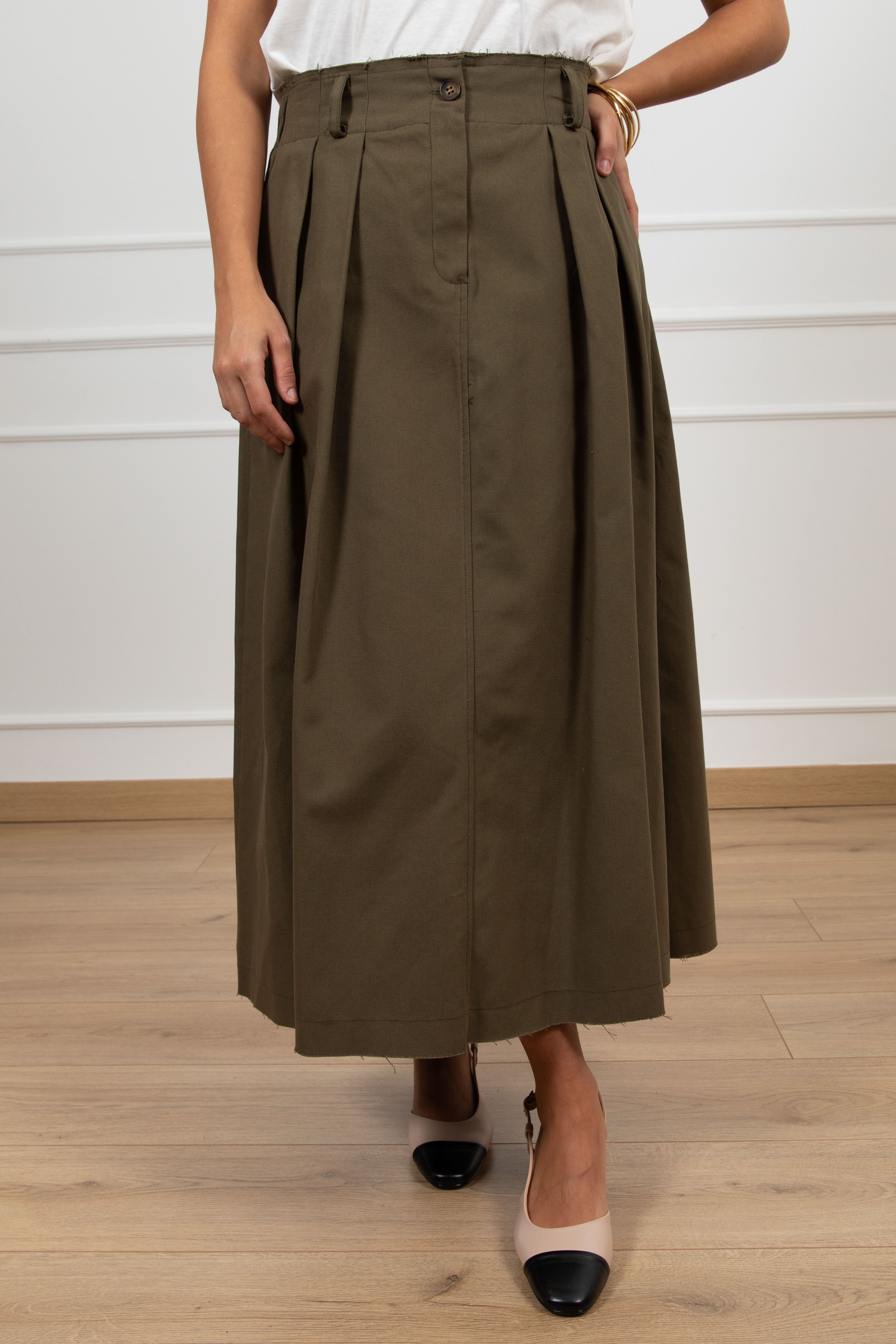 Gonna a pieghe in cotone ViCOLO