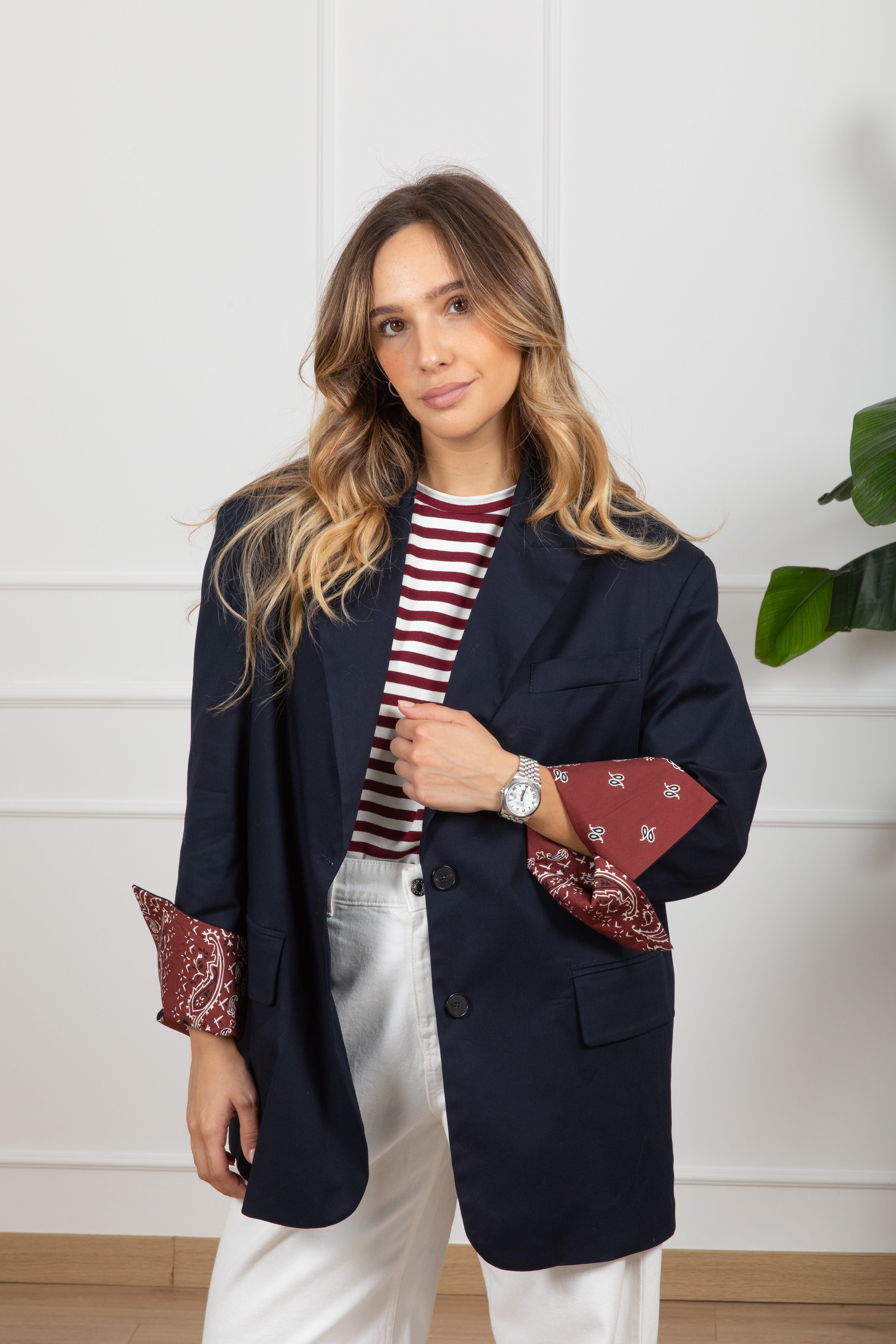 Giacca blu over-size con revers bandana ViCOLO X GLAM