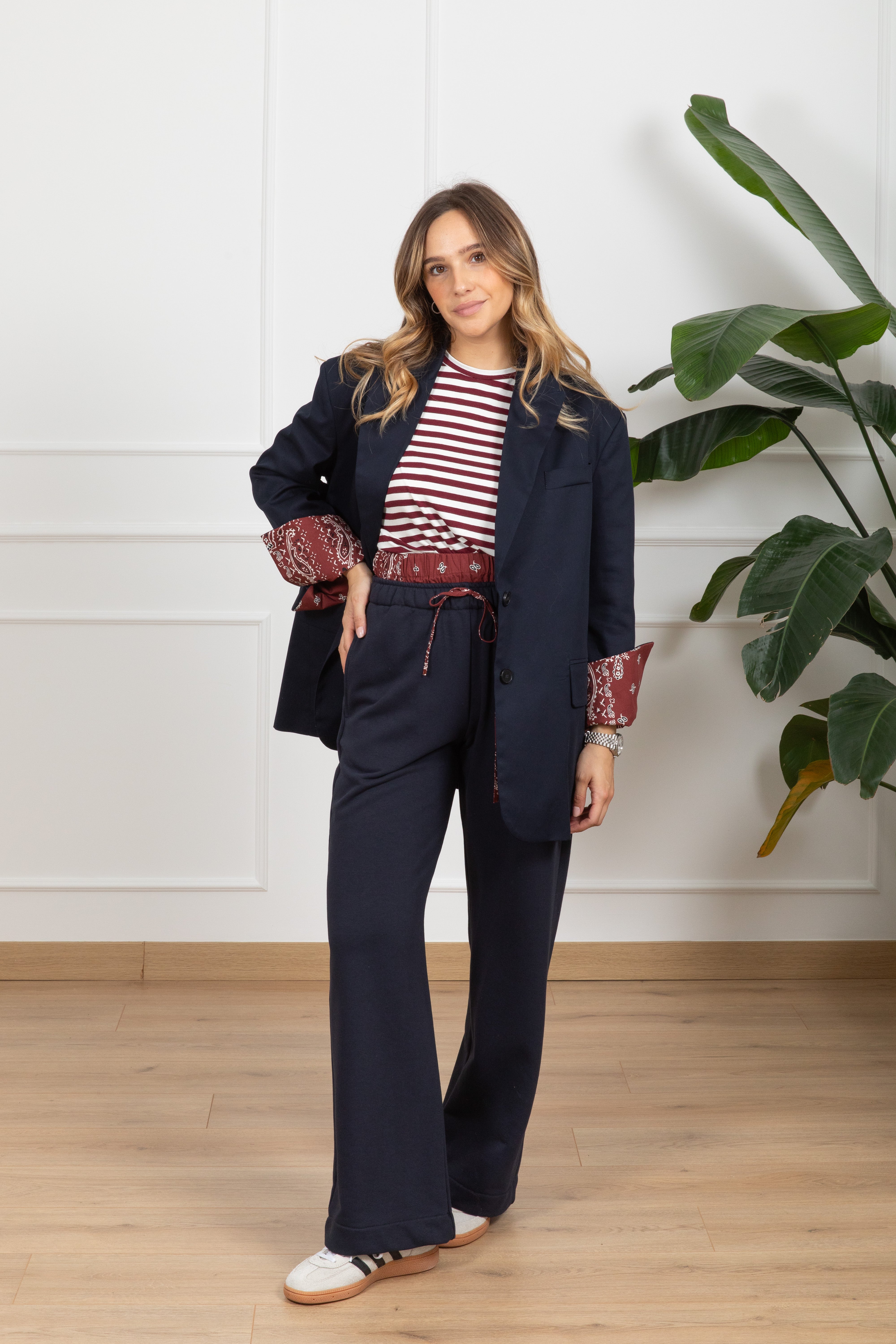 Giacca blu over-size con revers bandana ViCOLO X GLAM