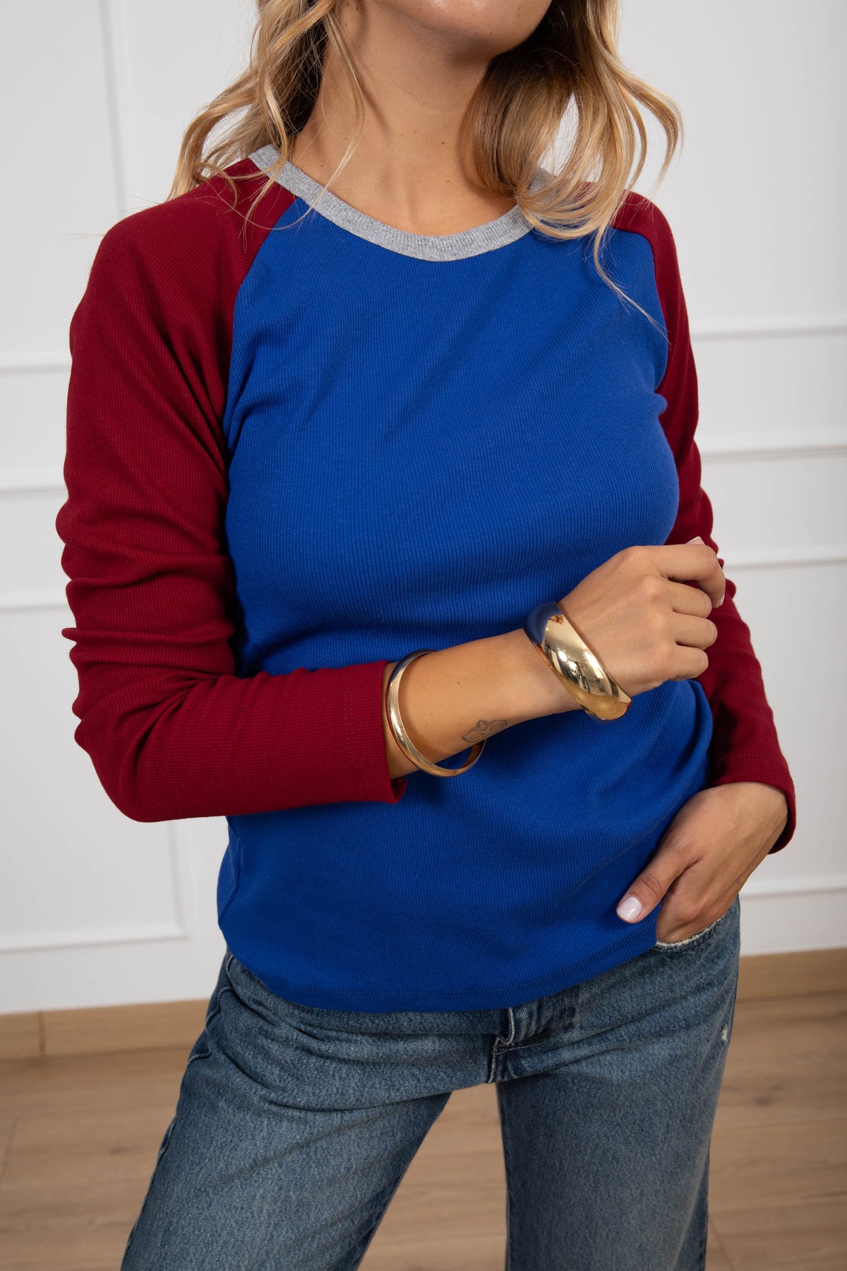 T-shirt a costine color-block Haveone