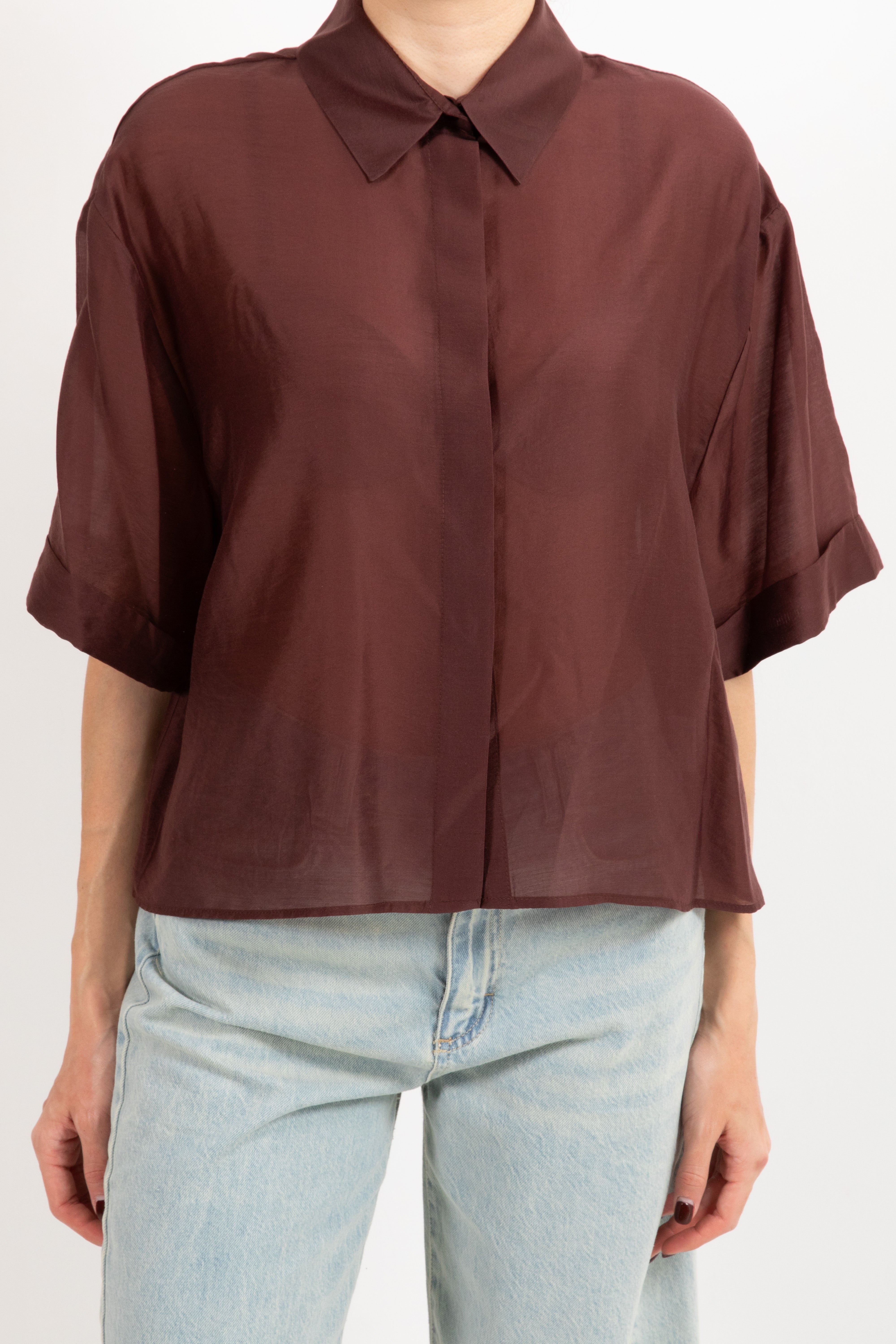 Camicia in tencel a manica corta Tensione IN