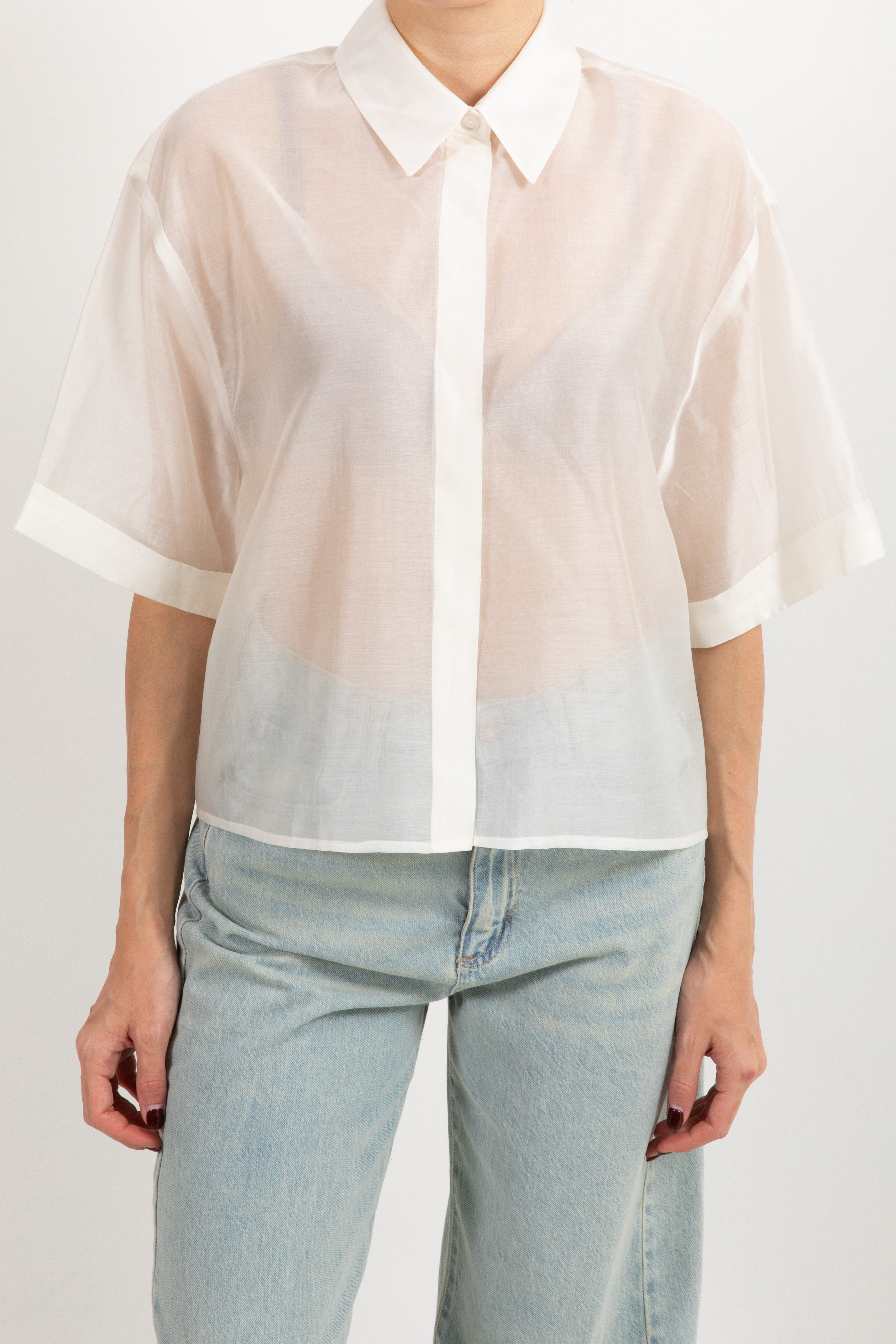 Camicia in tencel a manica corta Tensione IN