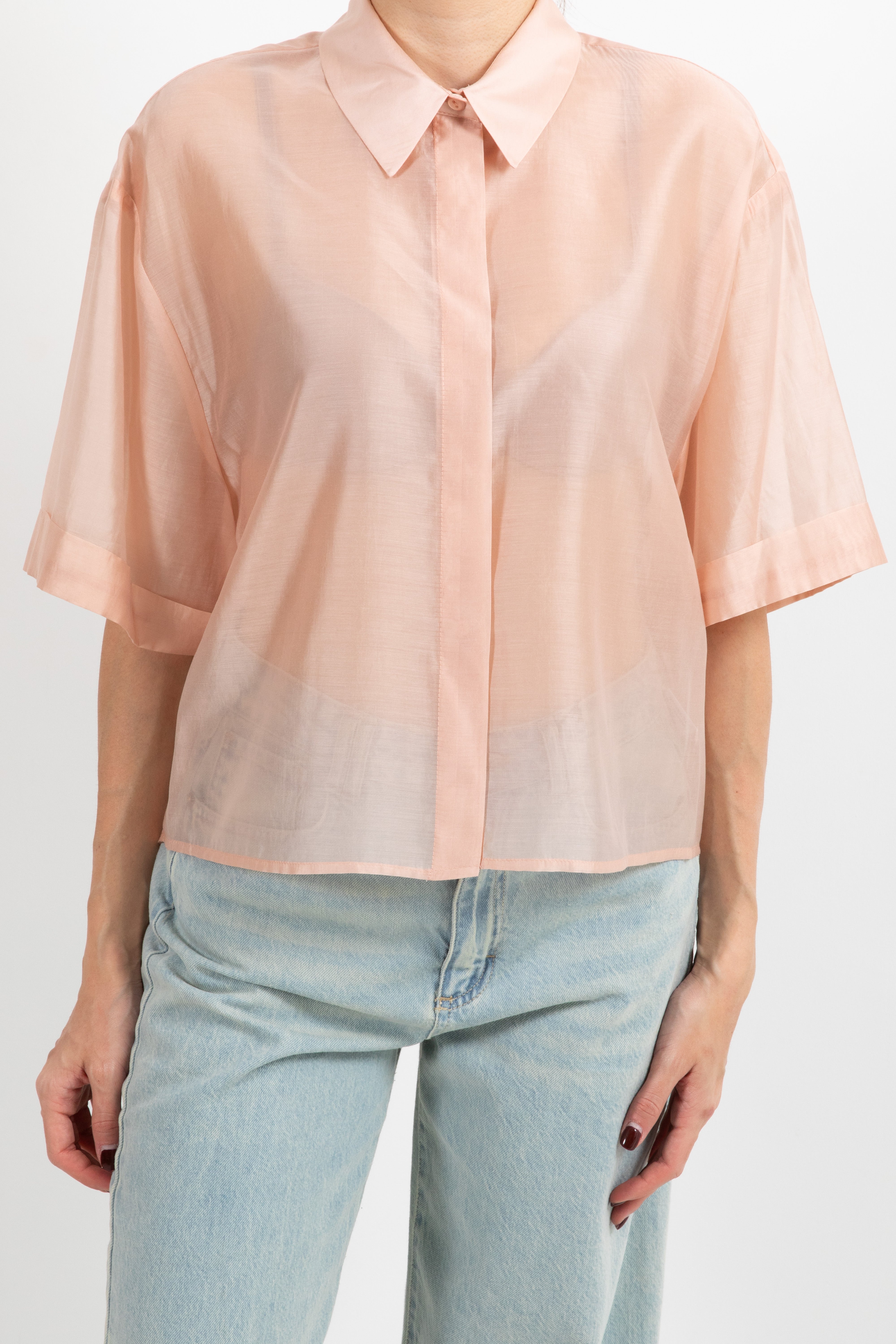 Camicia in tencel a manica corta Tensione IN