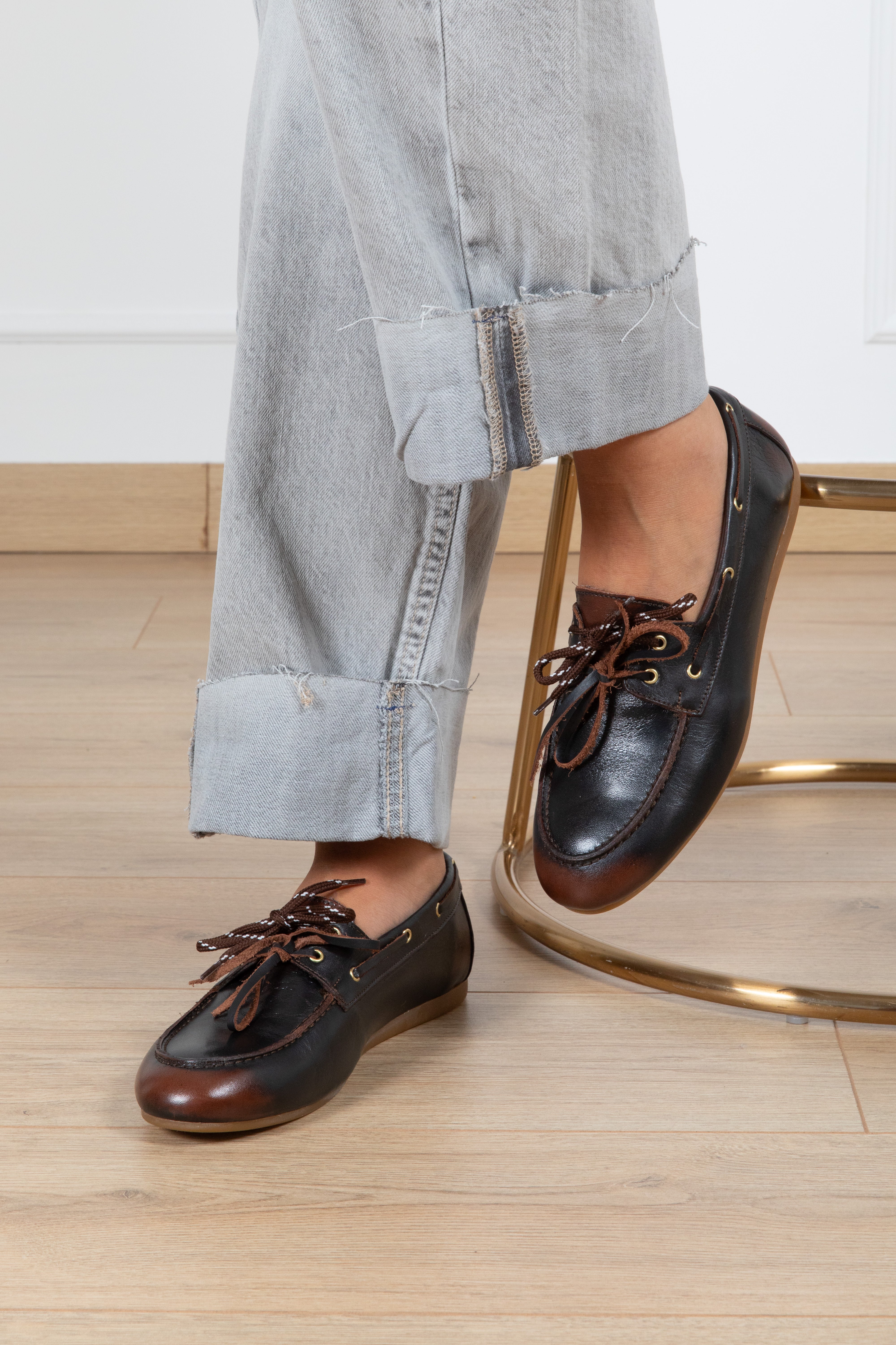 Mocassino barca effetto vintage Ovyé
