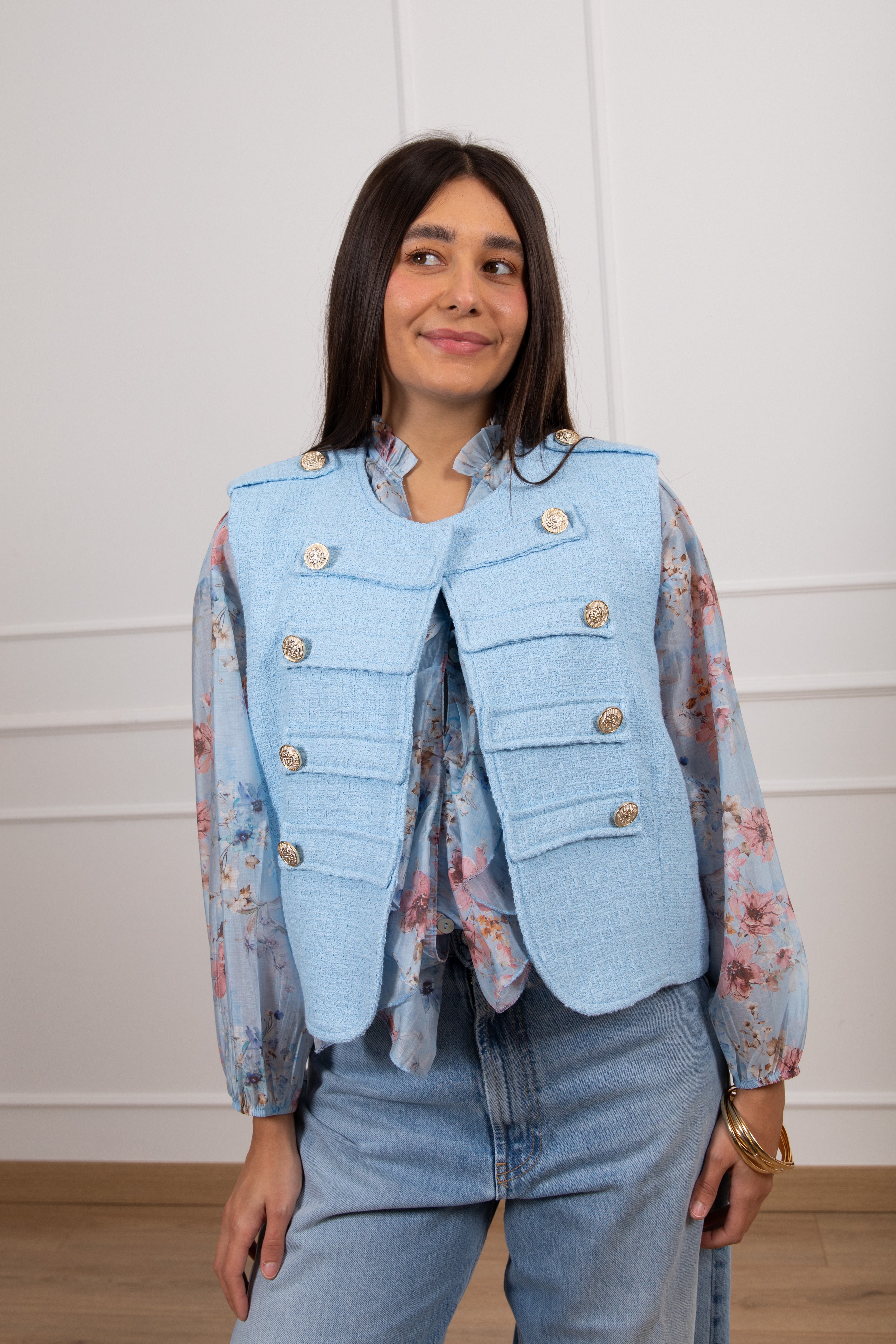 Gilet napoleon in tweed Tensione IN