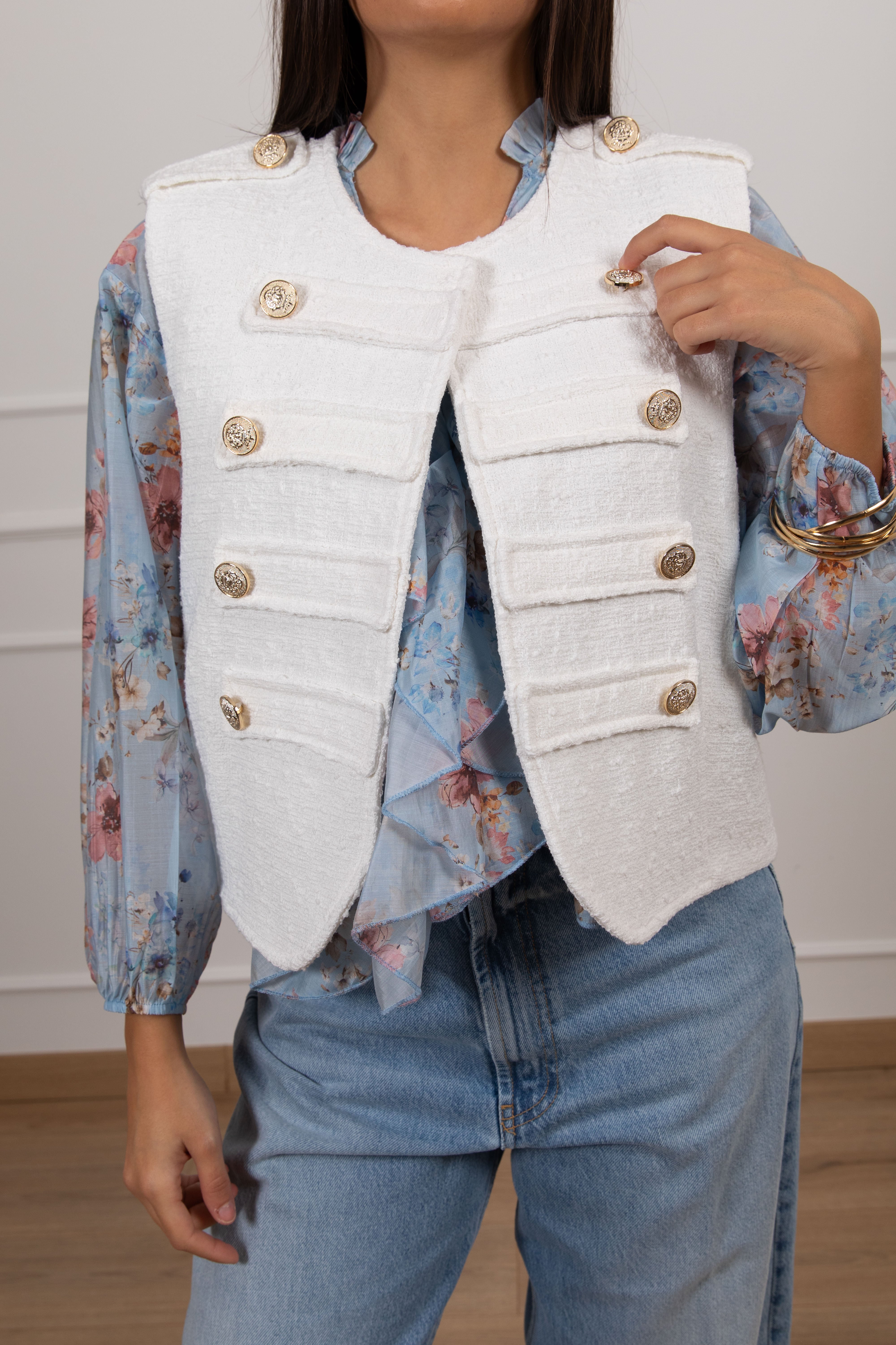 Gilet napoleon in tweed Tensione IN