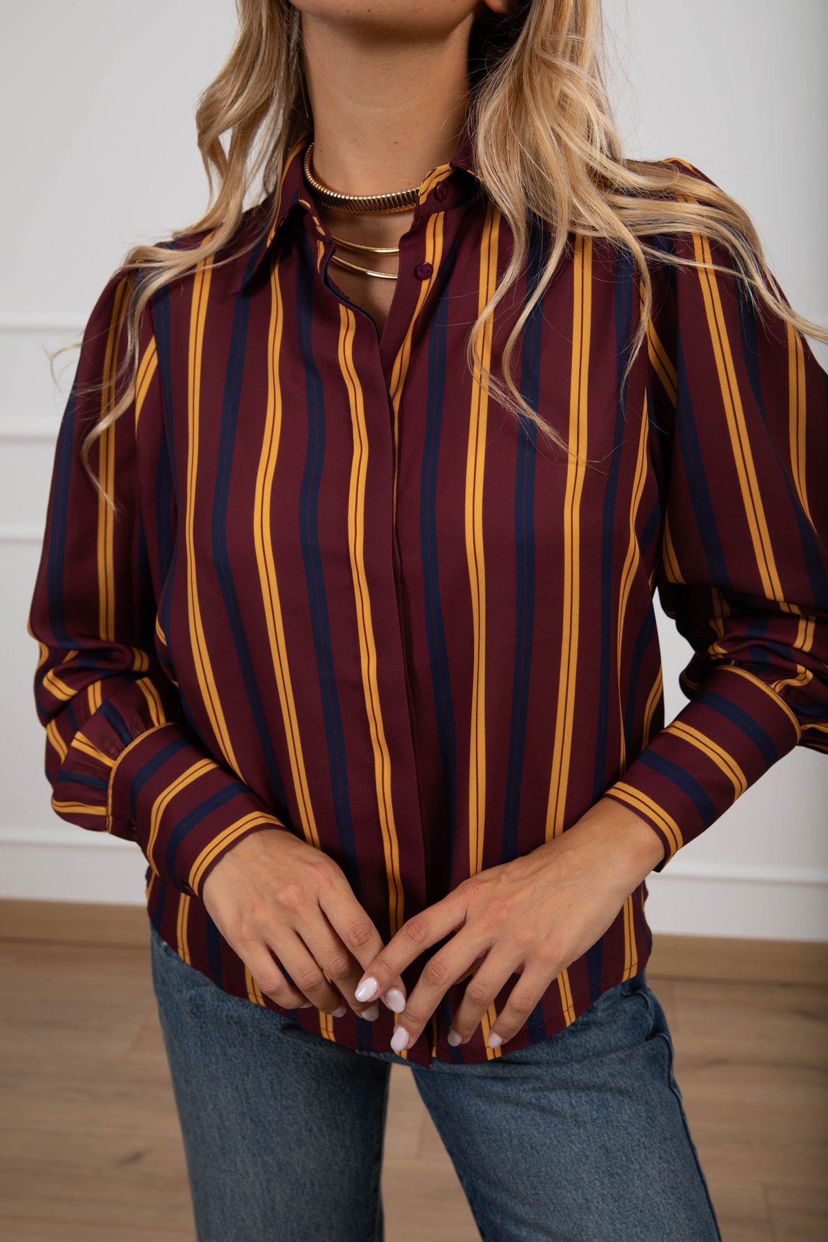 Camicia a righe in tessuto fluido Susy Mix