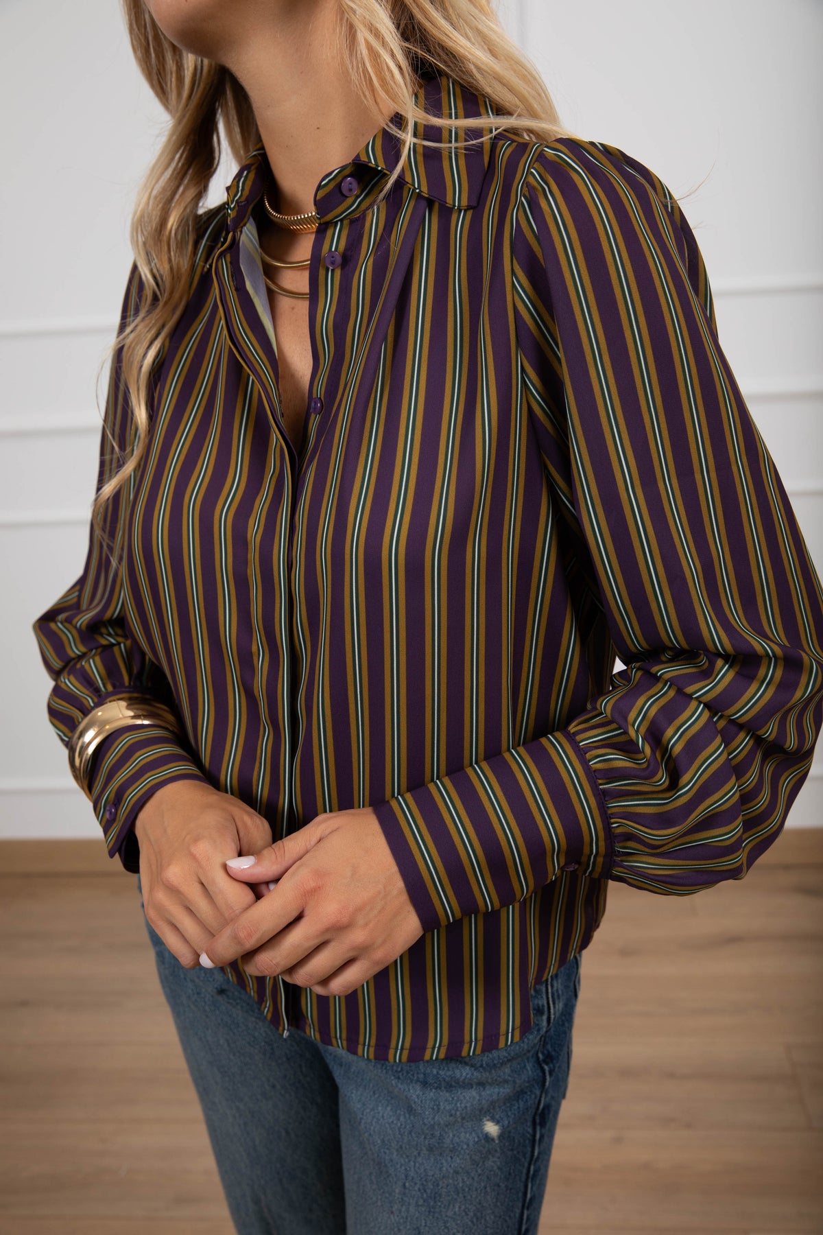 Camicia a righe in tessuto fluido Susy Mix