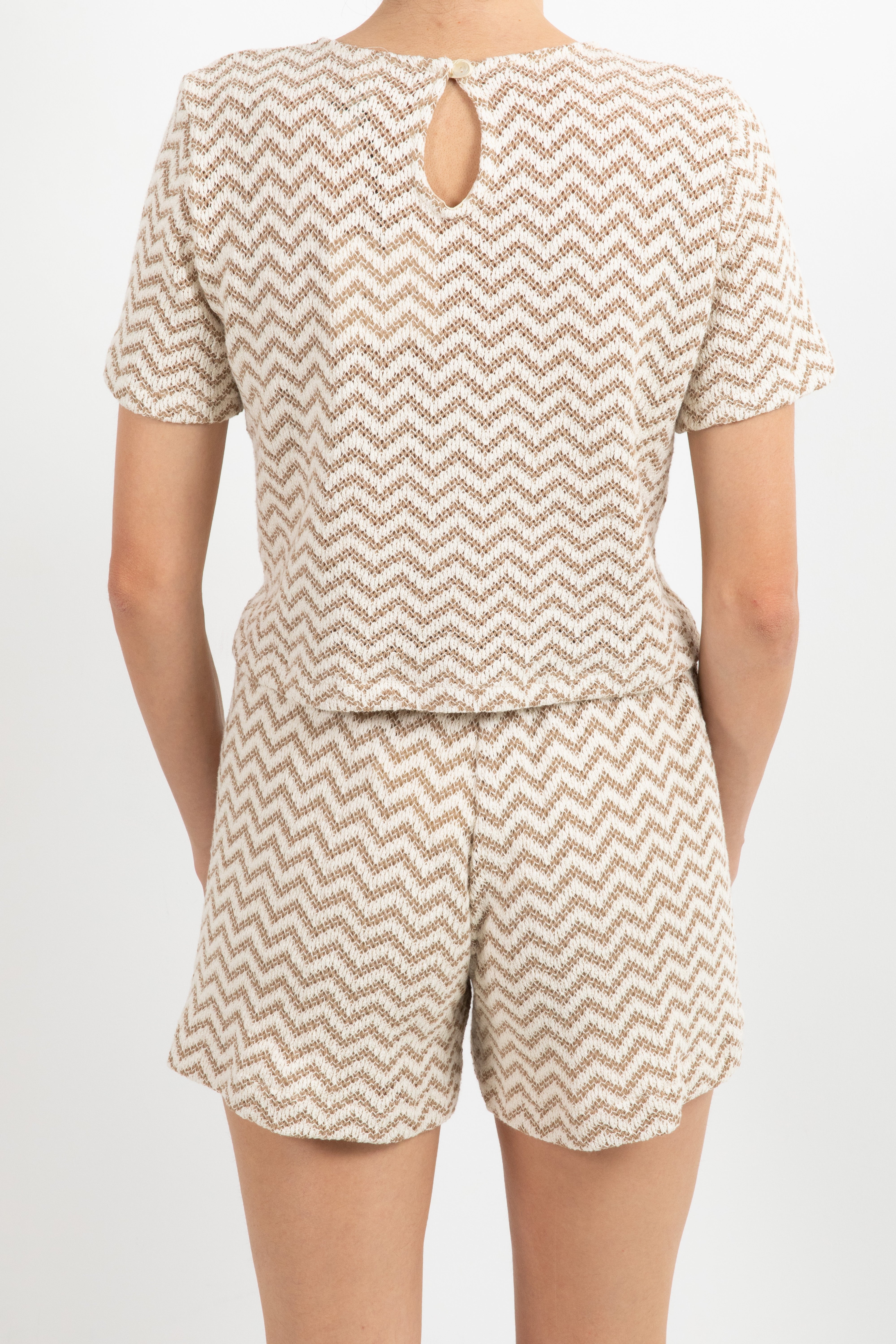 T-shirt cropped con motivo zig-zag Tensione IN