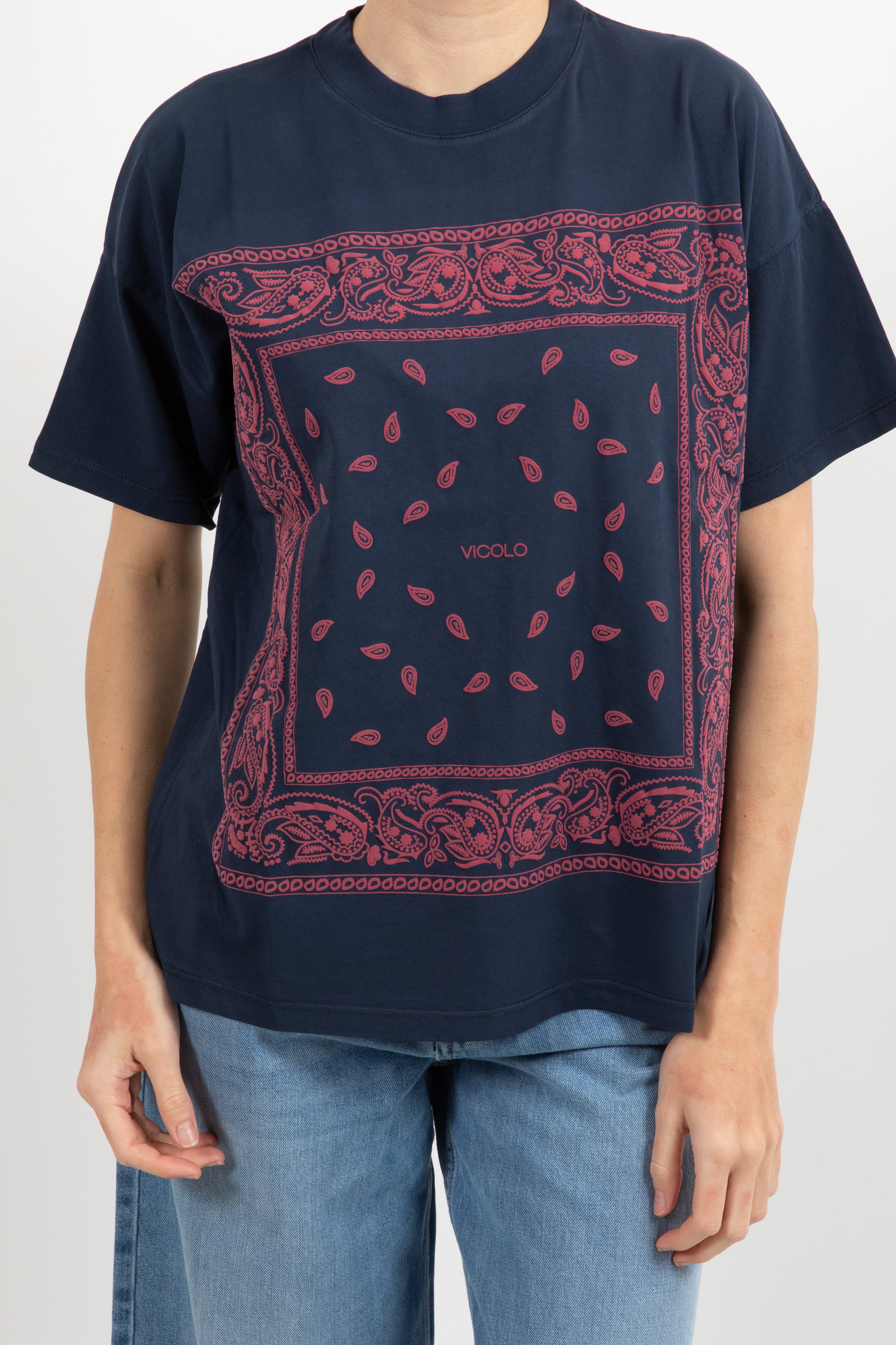 T-shirt over-size stampa bandana ViCOLO