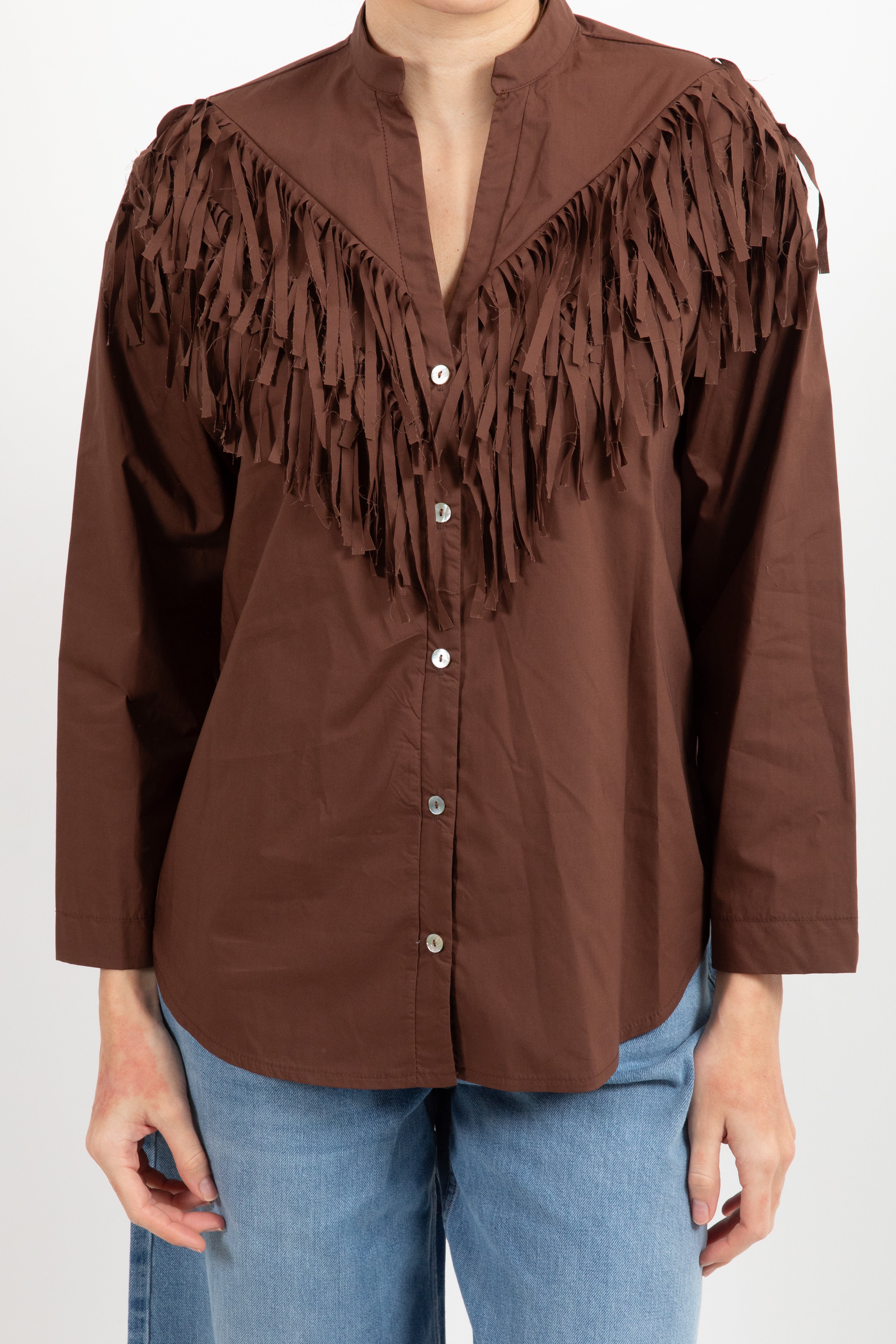 Camicia manica 3/4 con frange Susy Mix