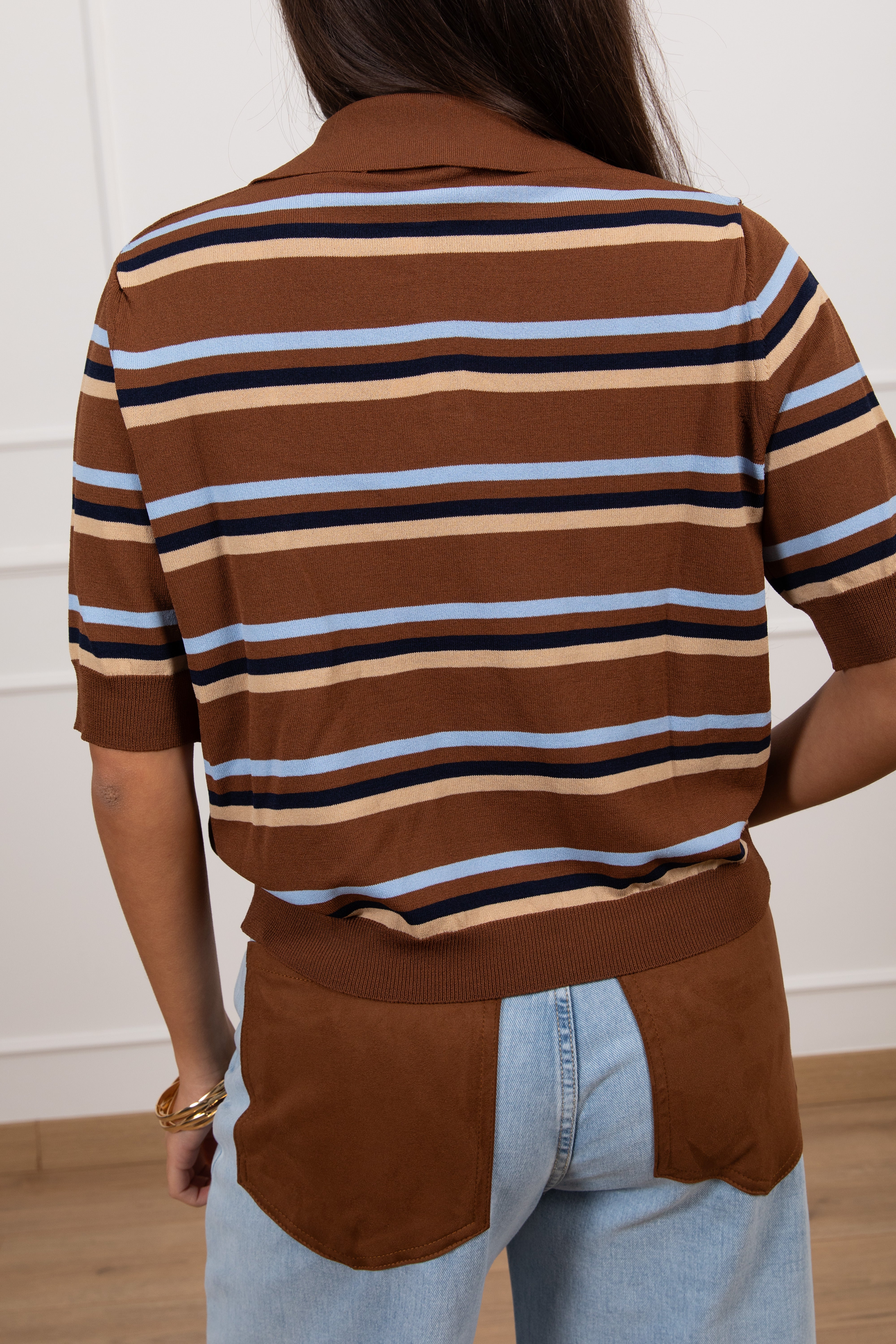 Polo a righe in maglia Tensione IN
