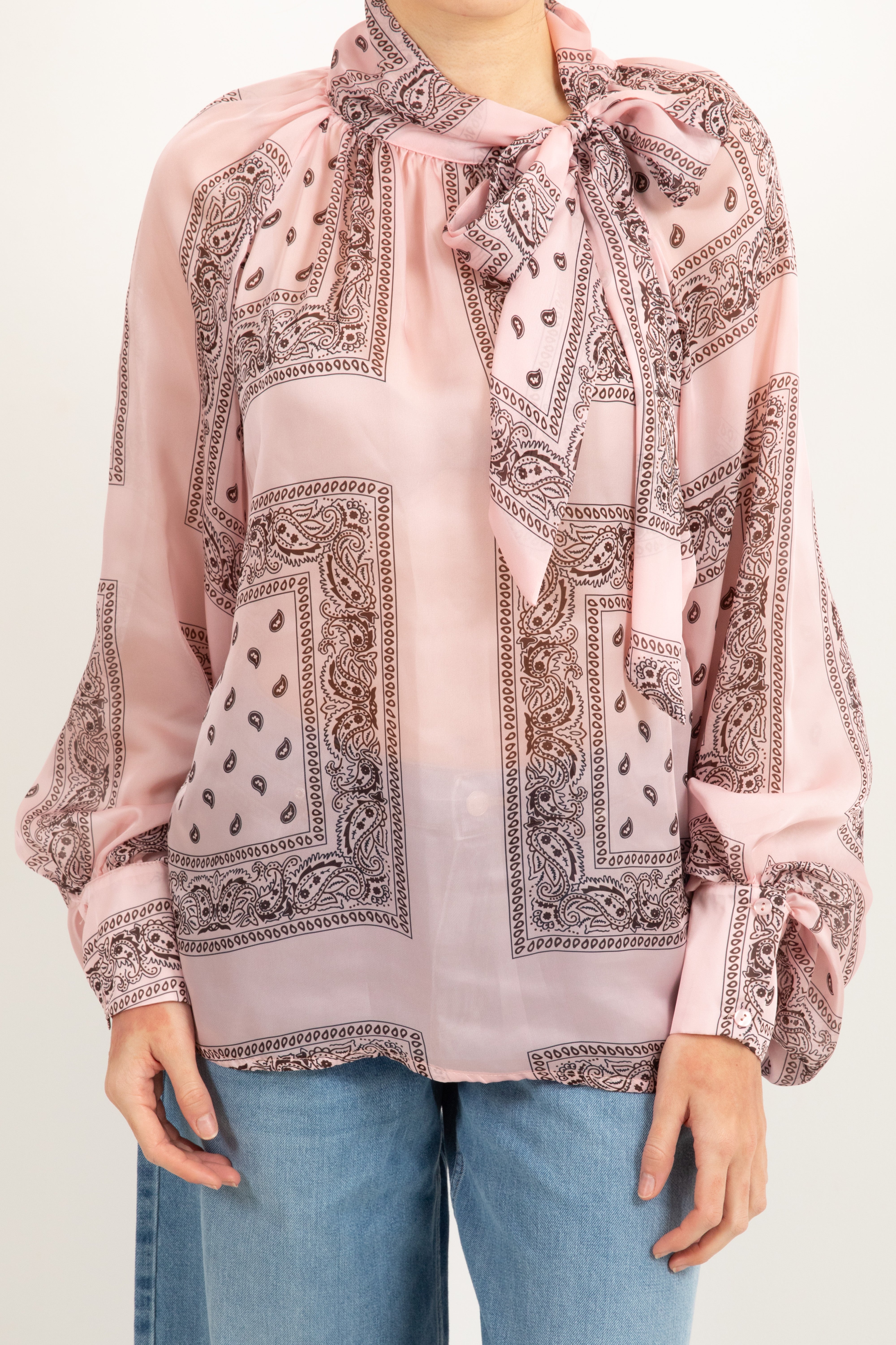 Blusa in viscosa con fiocco fantasia bandana Tensione IN