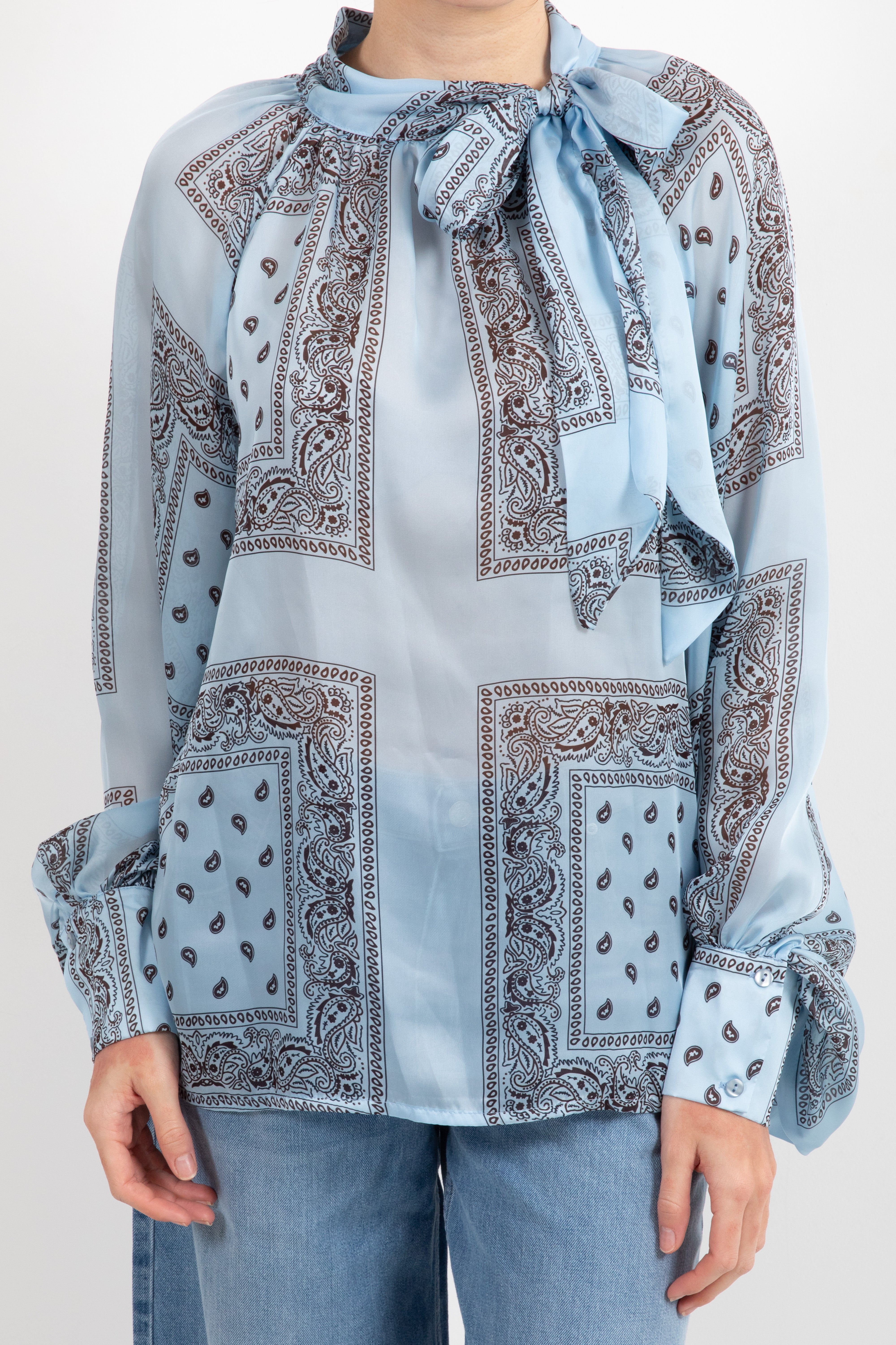 Blusa in viscosa con fiocco fantasia bandana Tensione IN