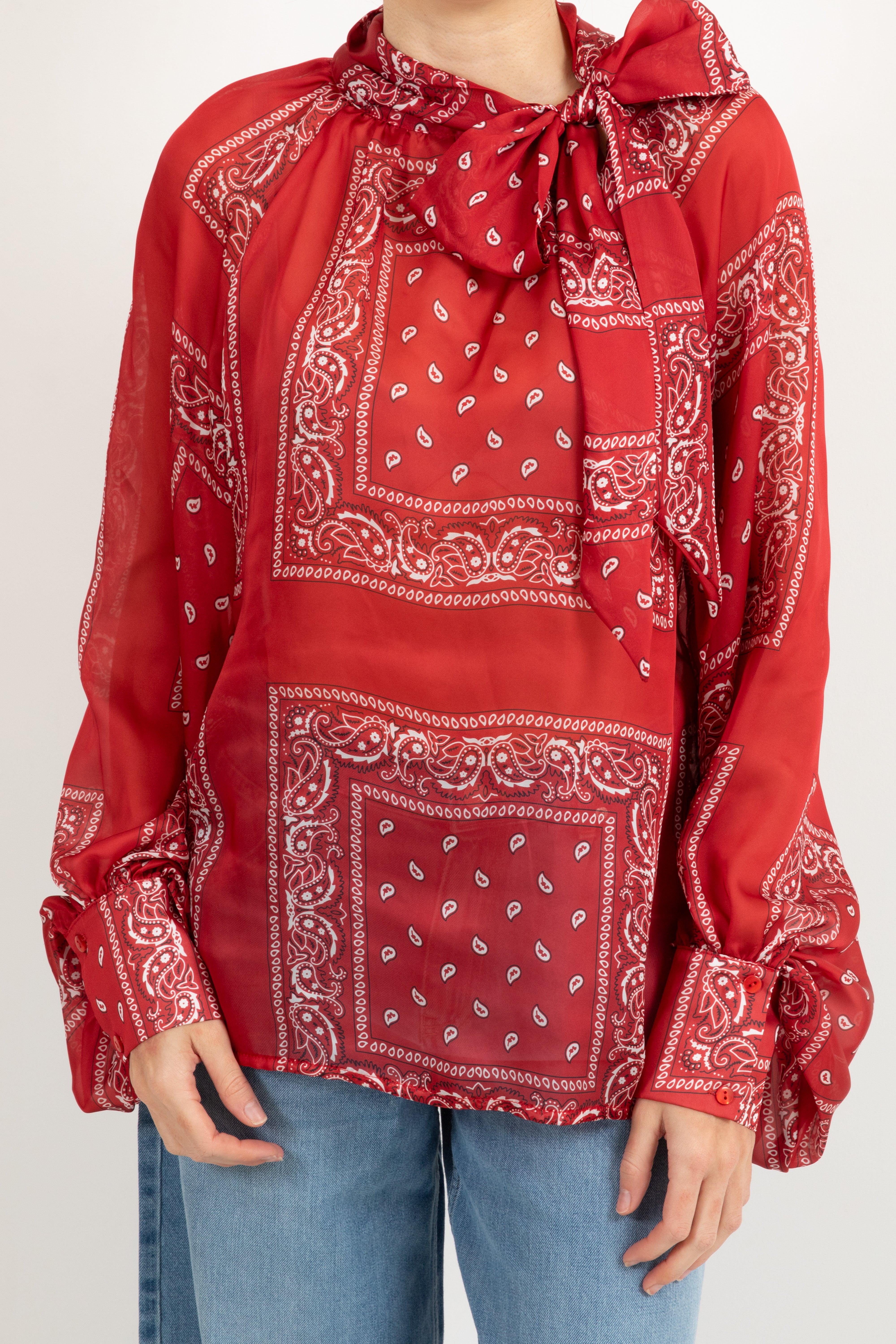 Blusa in viscosa con fiocco fantasia bandana Tensione IN