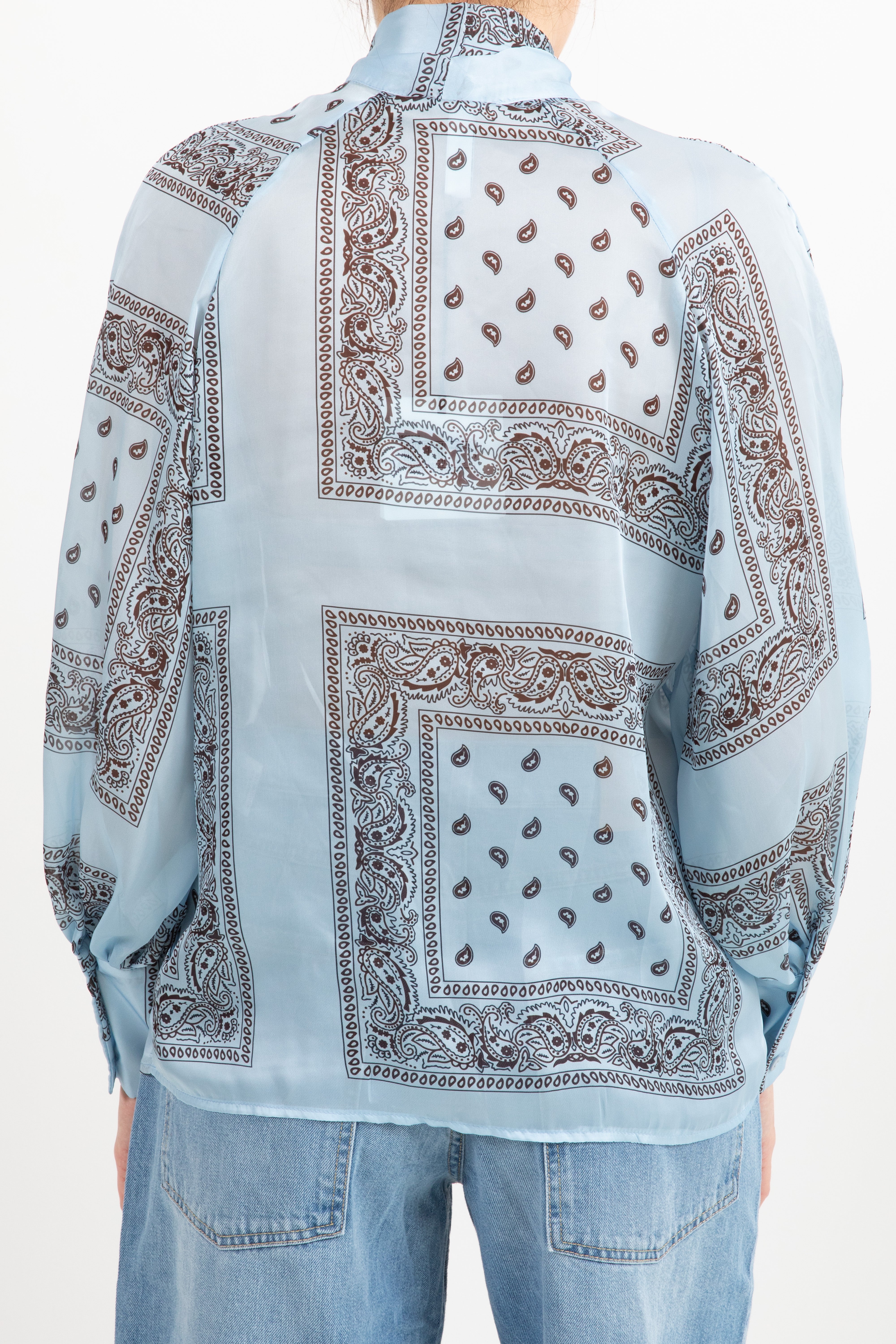 Camicia in viscosa con fiocco fantasia bandana Tensione IN