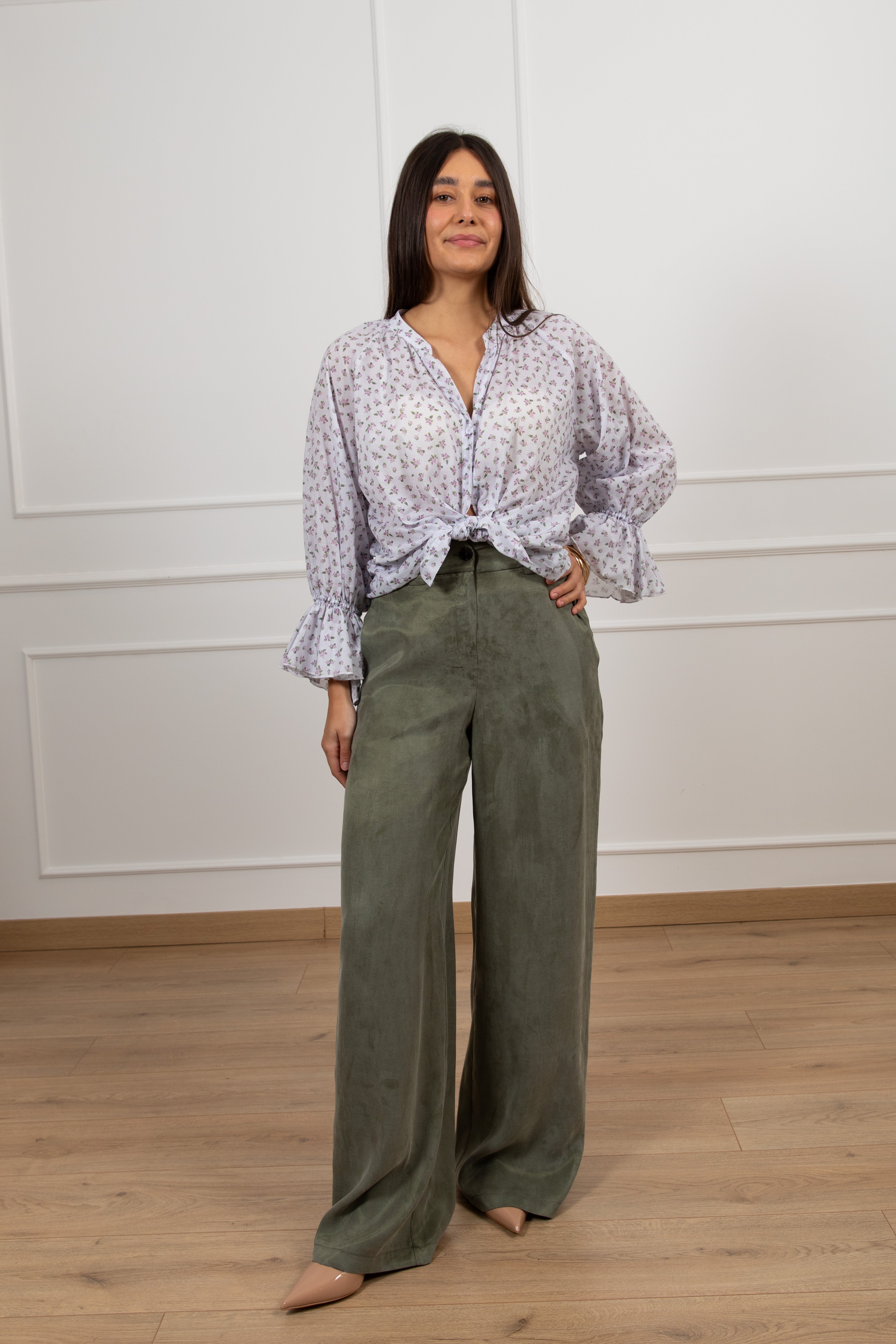 Camicia fantasia flowers lilla Tensione IN