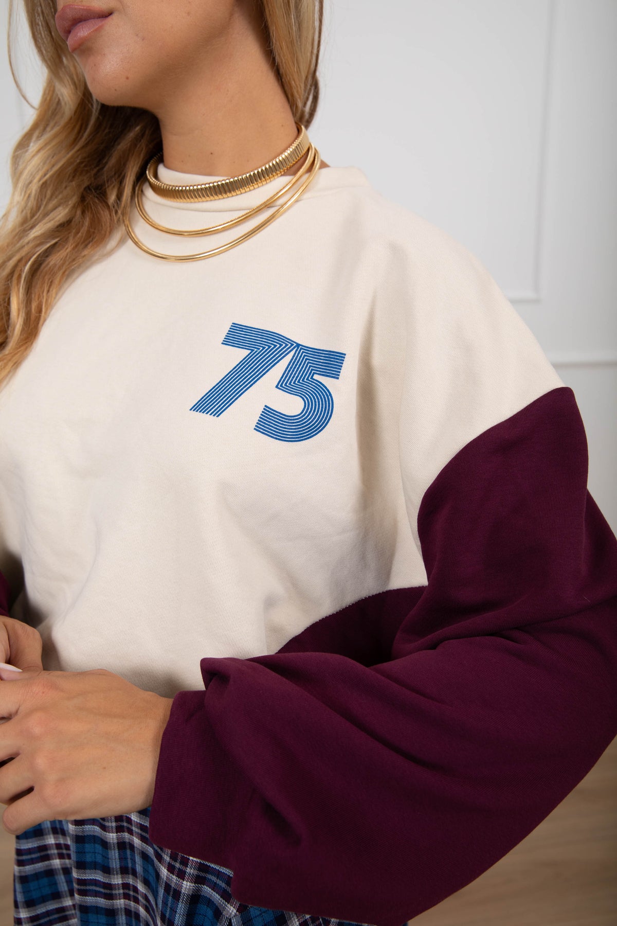 Felpa color block "75" Haveone