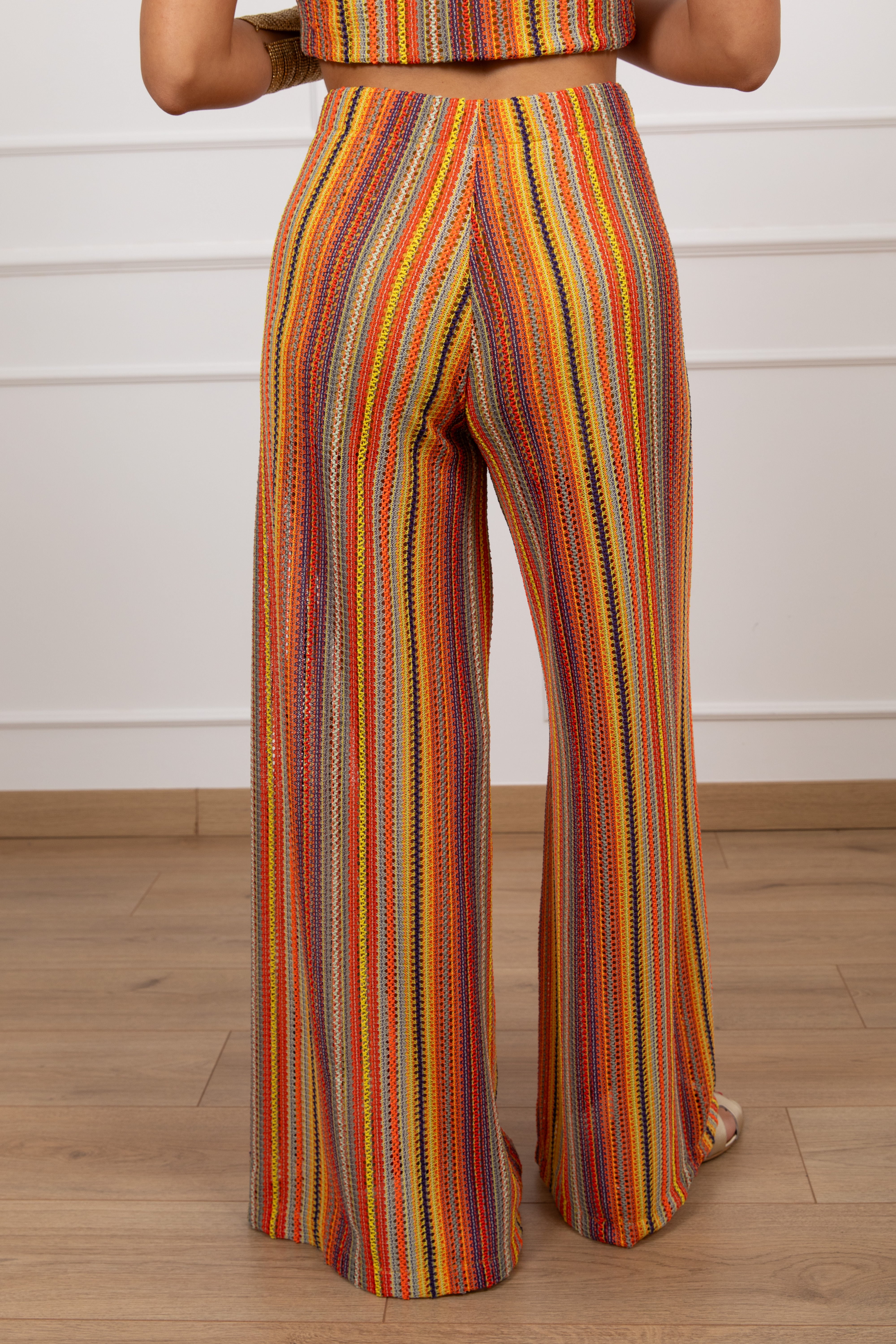 Pantalone a righe multicolor Haveone