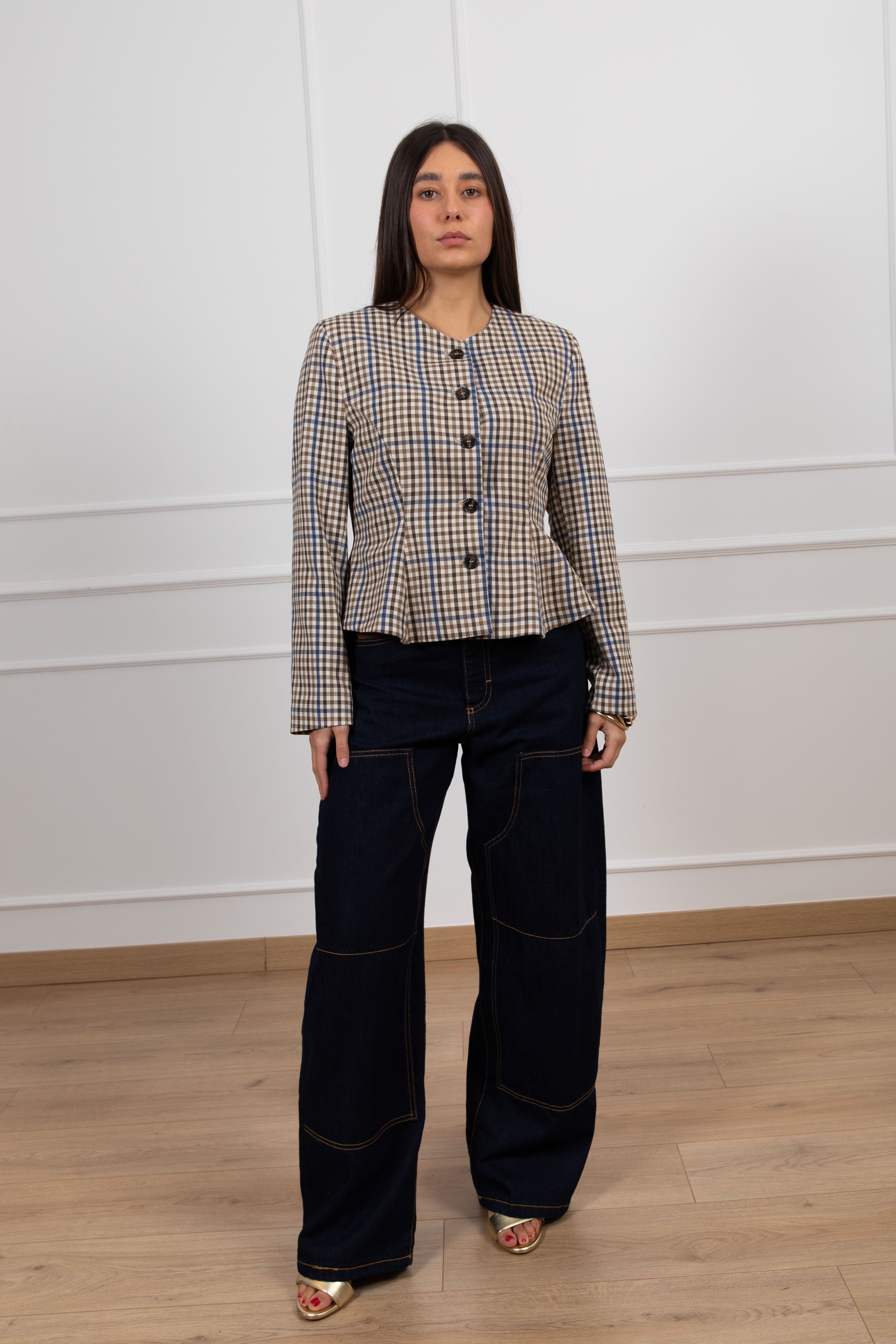 Jeans worker Ilary con tasche in eco-camoscio Tensione IN