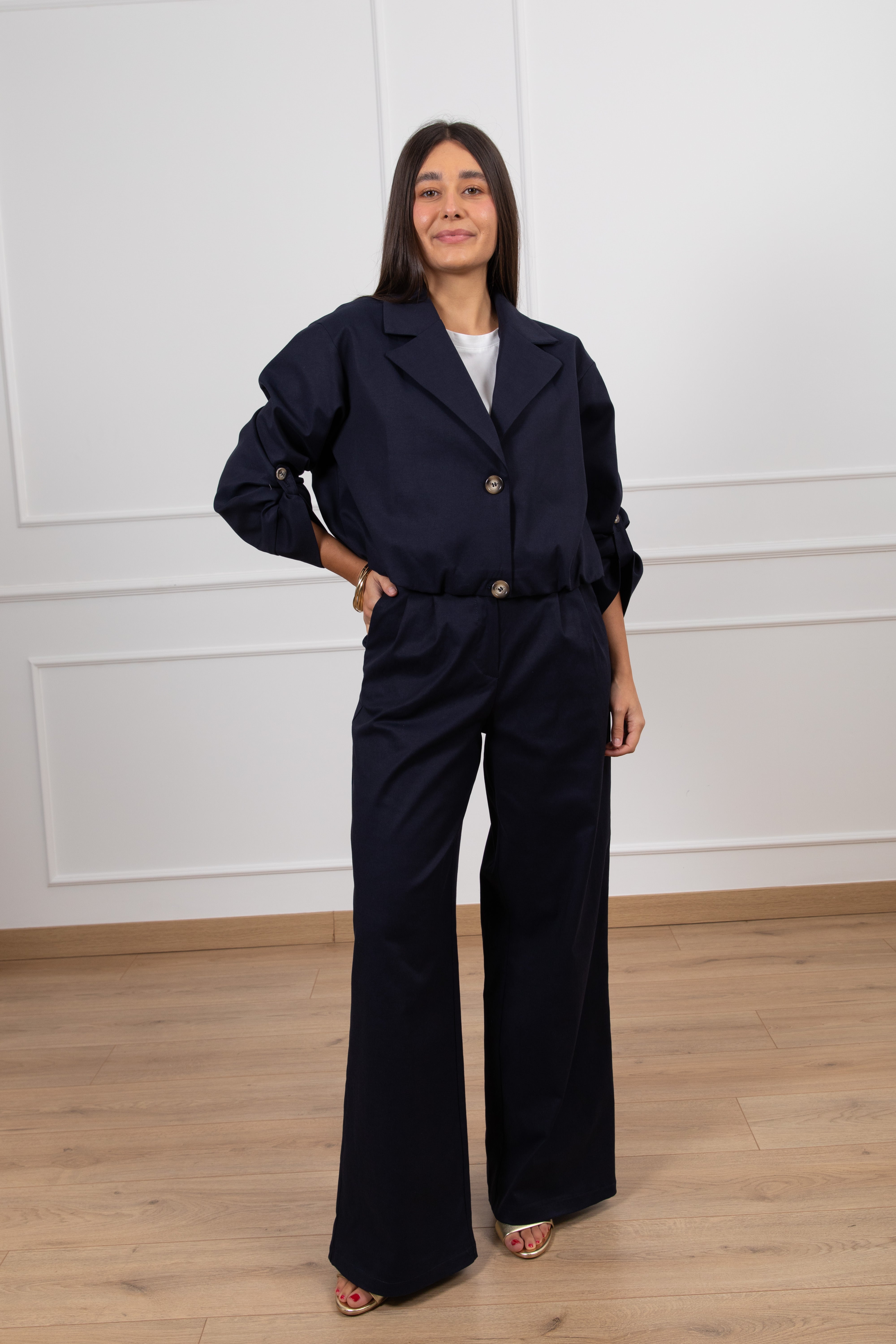 Pantalone gamba dritta con pinces ViCOLO