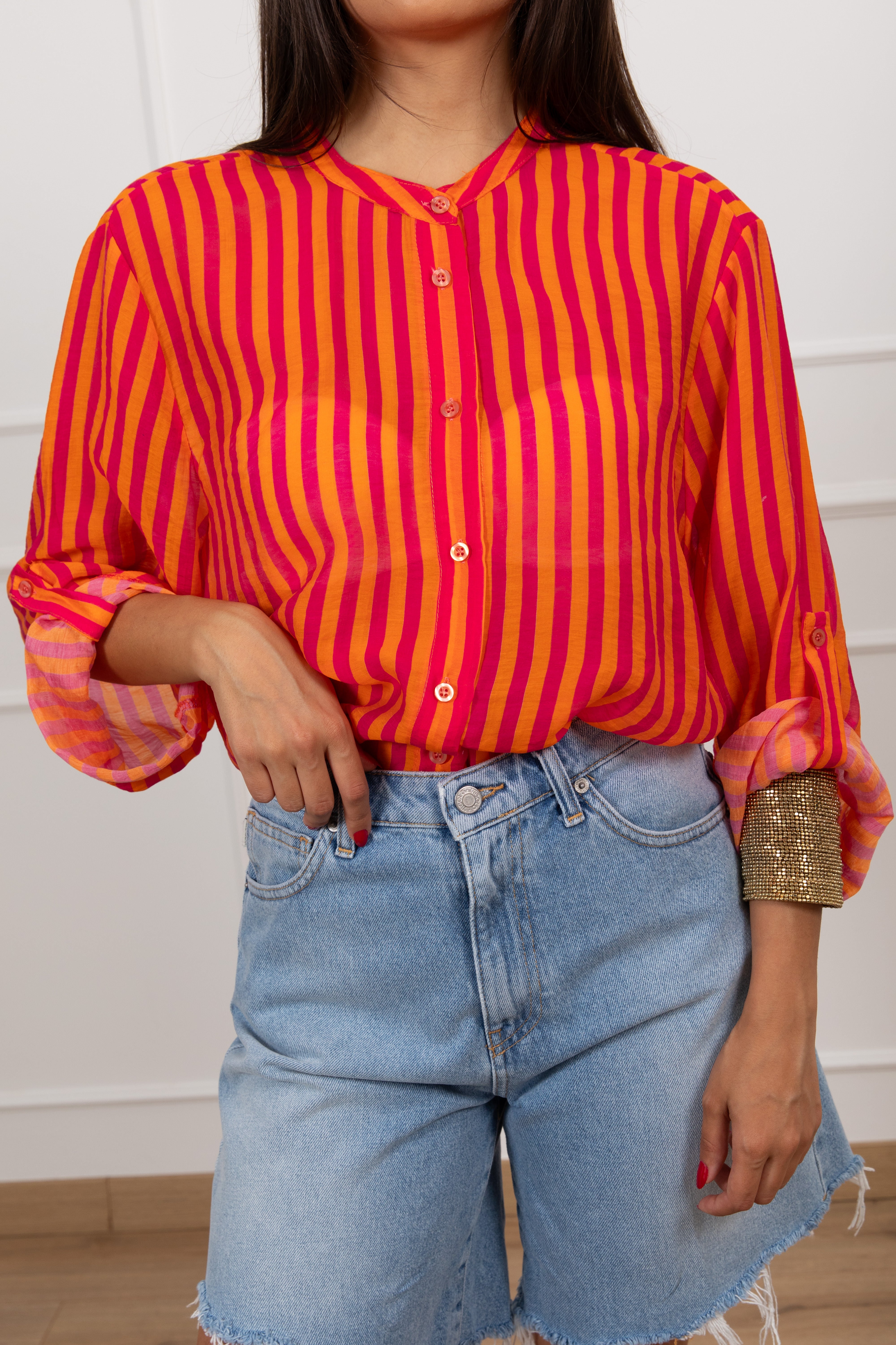 PRE ORDER 15/06 BORDEAUX Camicia righe sottili Haveone