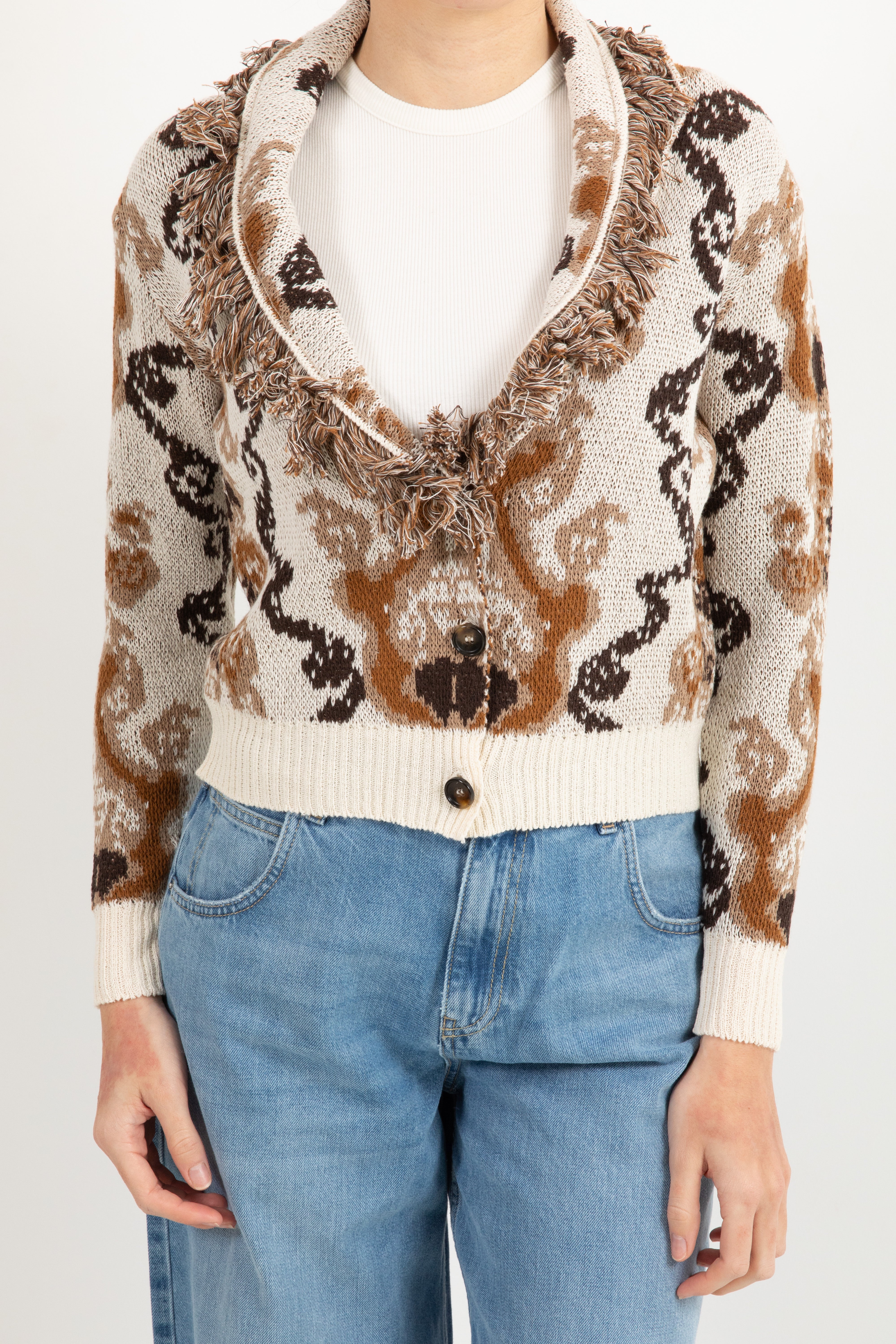 Cardigan cropped fantasia jacquard Susy Mix