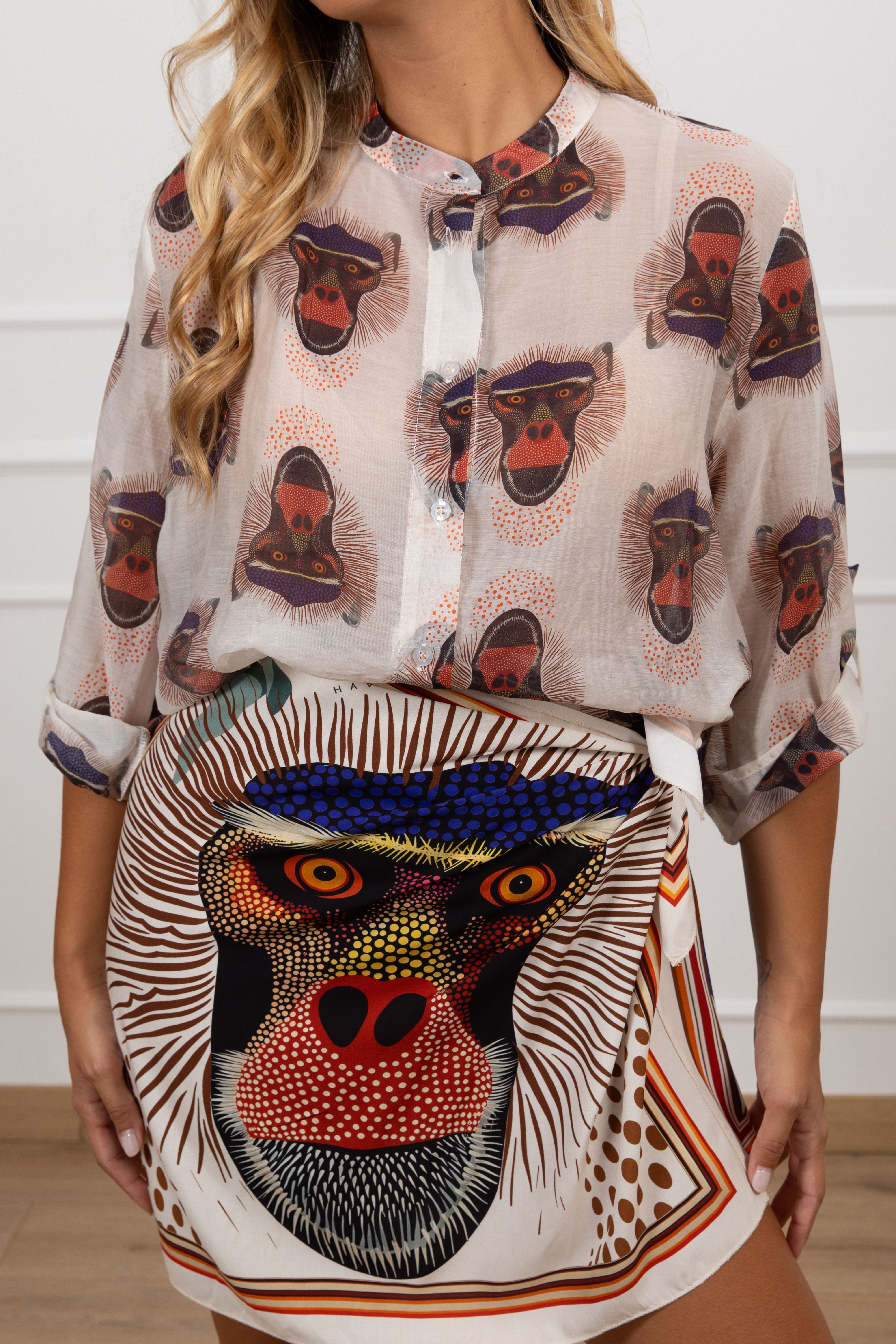 Camicia fantasia scimmia Haveone